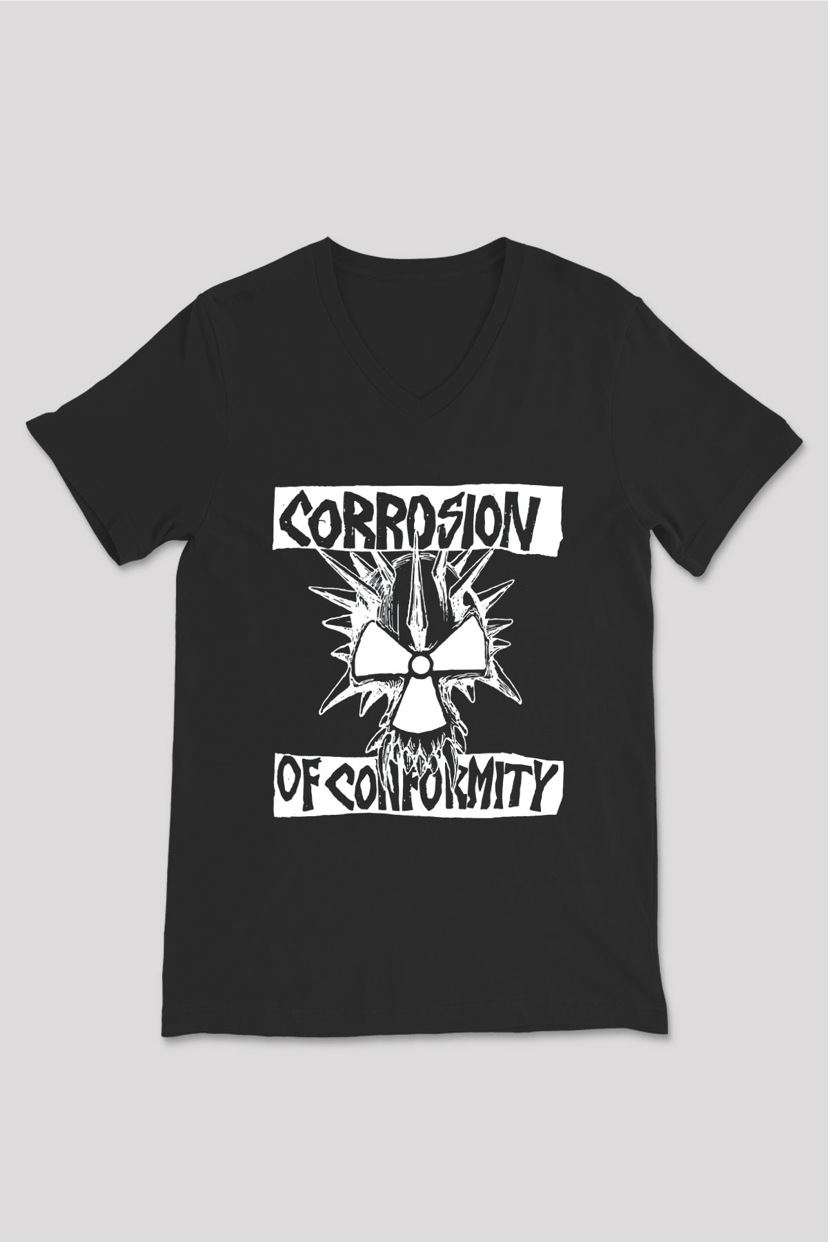 Corrosion of Conformity Siyah Unisex V Yaka Tişört T-Shirt