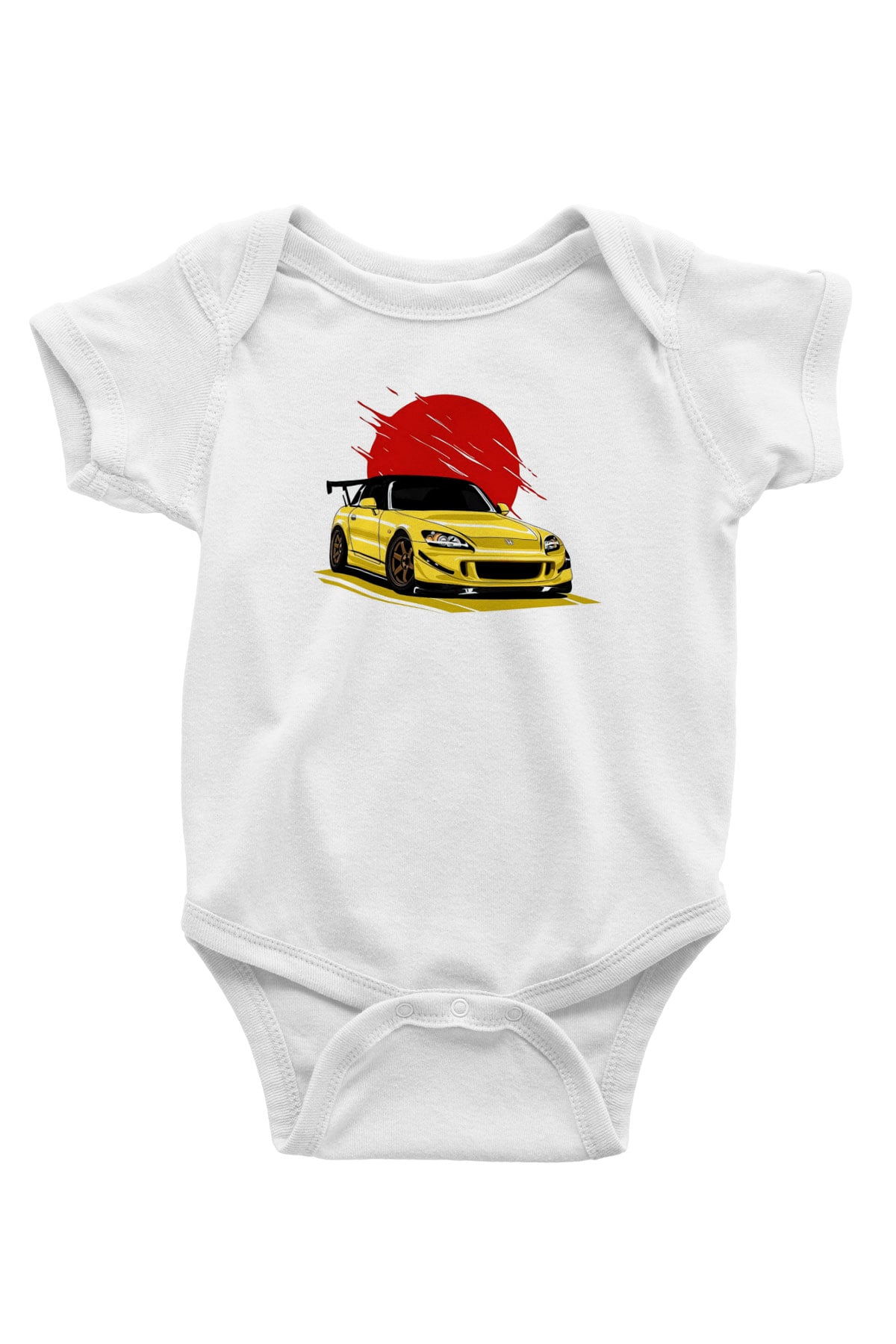 Corvette BaskılıBeyaz  Bebek Body - Zıbın