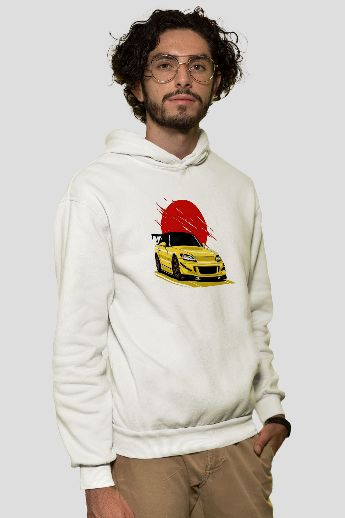 CorvetteBeyaz  Unisex Hoodie