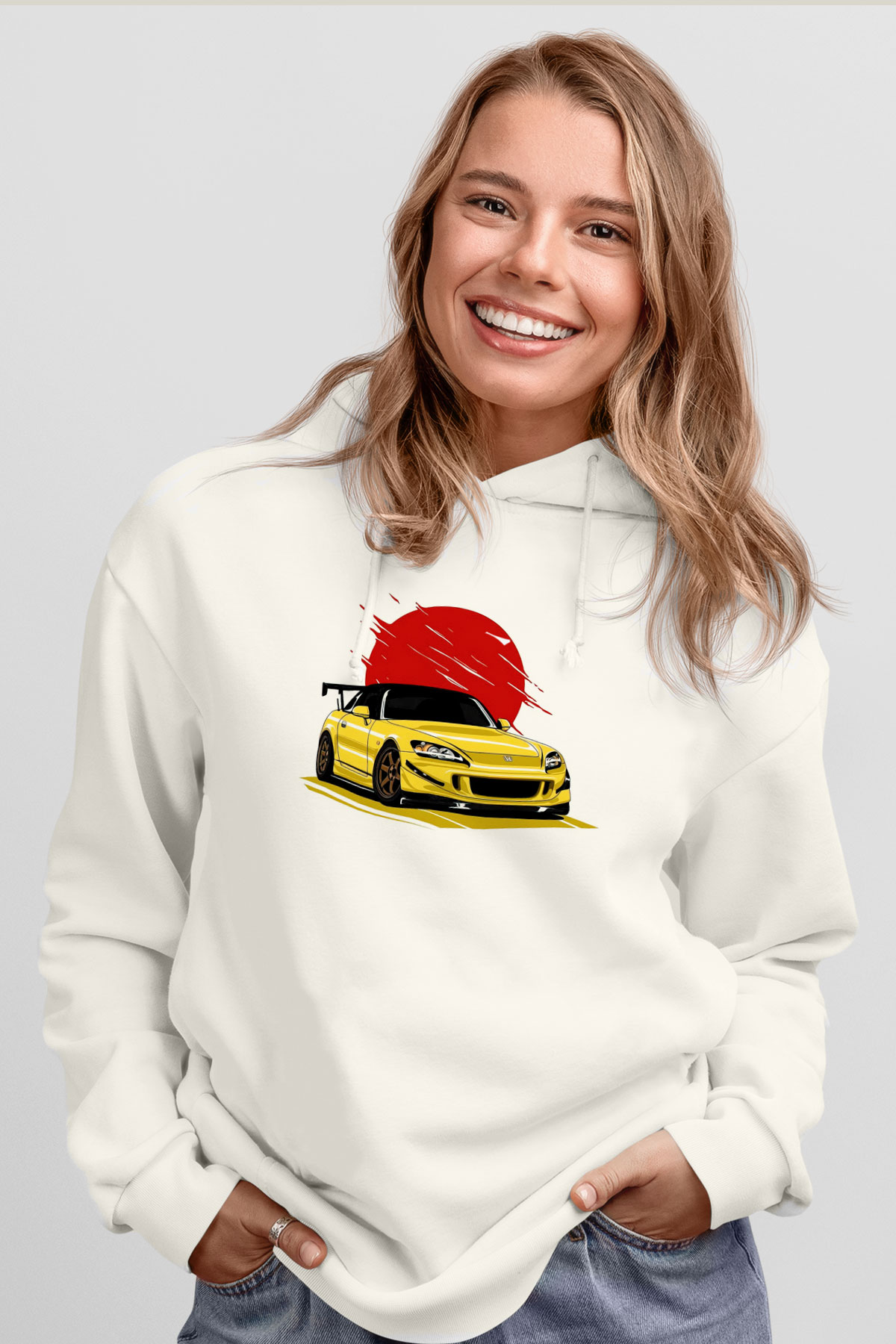 CorvetteBeyaz  Unisex Hoodie