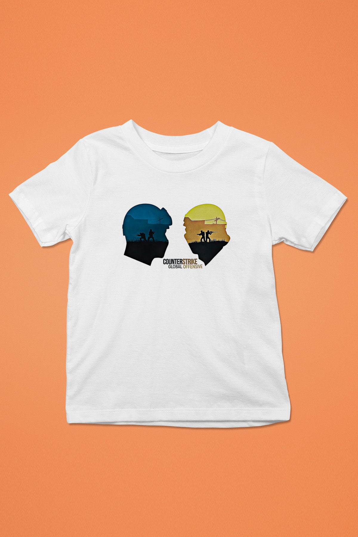 Counter Strike Baskılı Beyaz Unisex Beyaz Çocuk Tişört - Tshirt