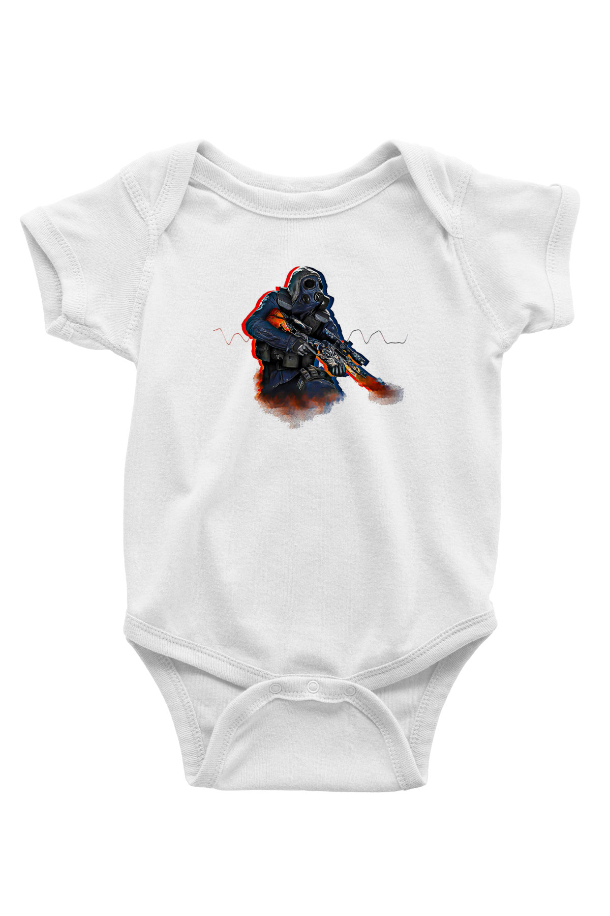 Counter Strike Baskılı Beyaz Unisex Bebek Body - Zıbın