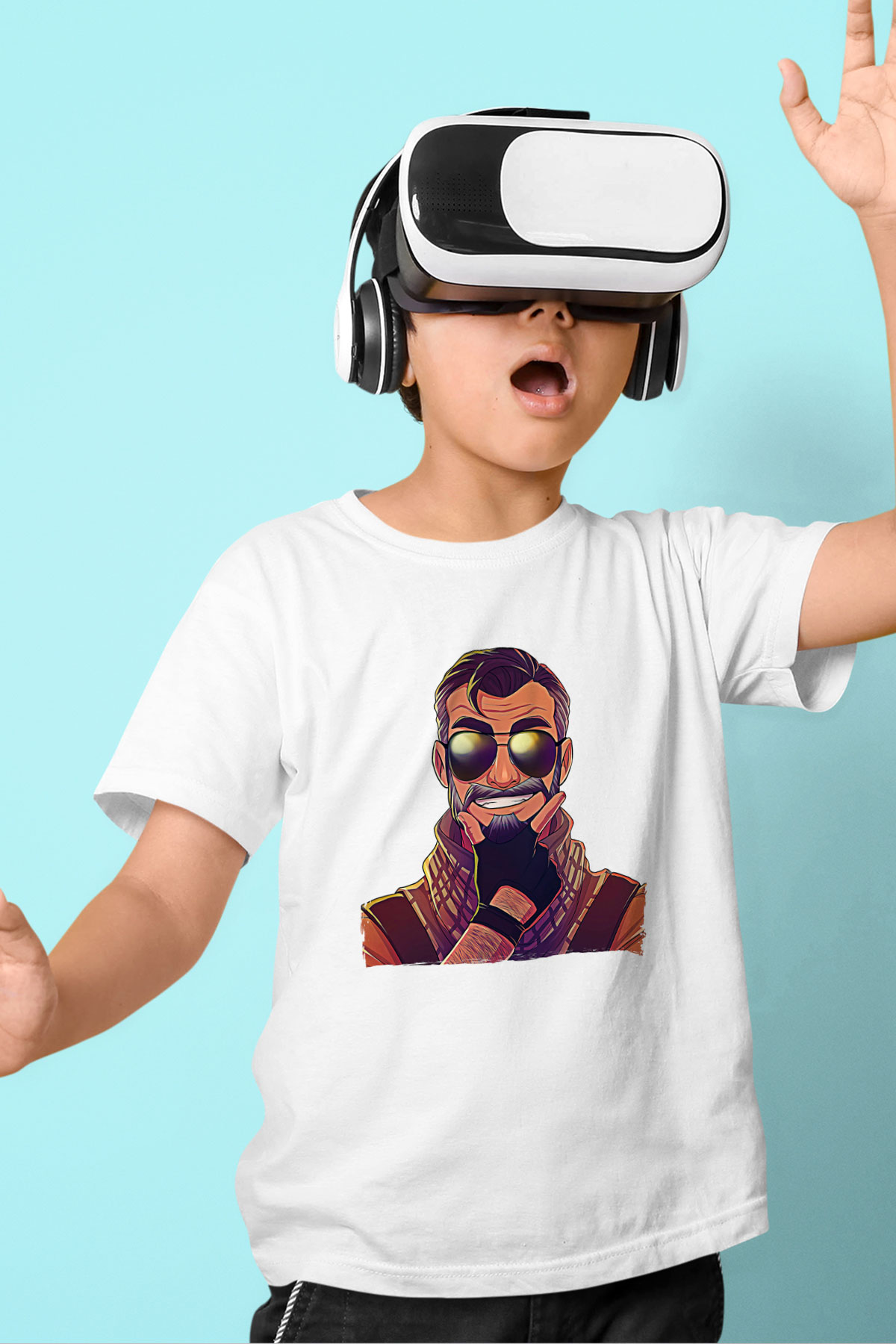 Counter Strike Baskılı Beyaz Unisex Beyaz Çocuk Tişört - Tshirt