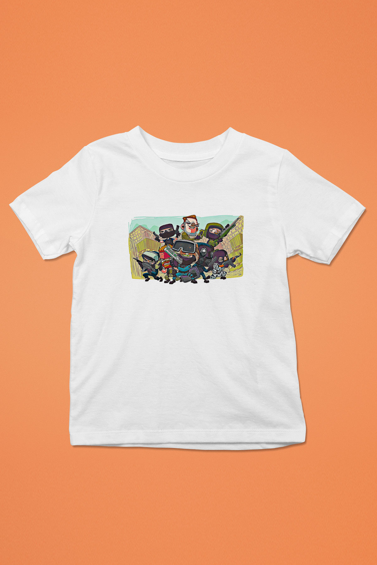 Counter Strike Baskılı Beyaz Unisex Beyaz Çocuk Tişört - Tshirt