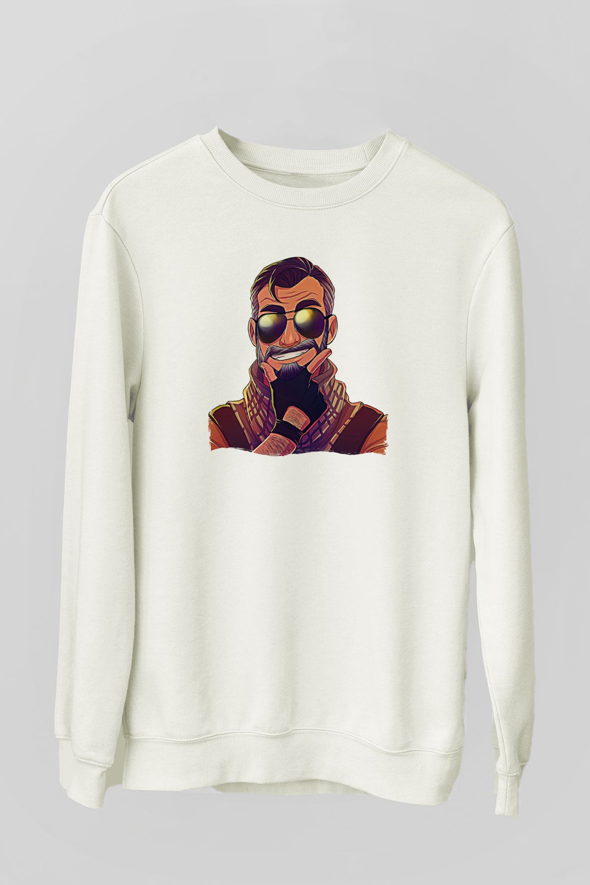 Counter Strike Baskılı Beyaz Unisex Sweatshirt