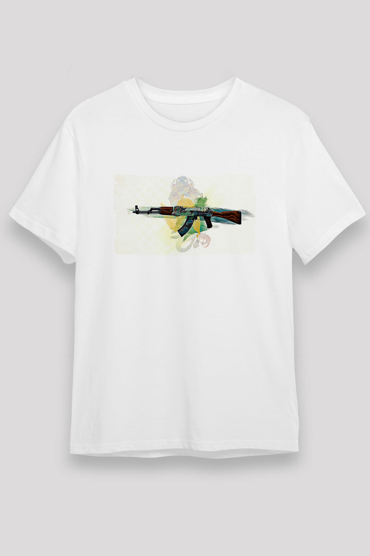 Counter Strike Baskılı Unisex Beyaz Tişört - Tshirt