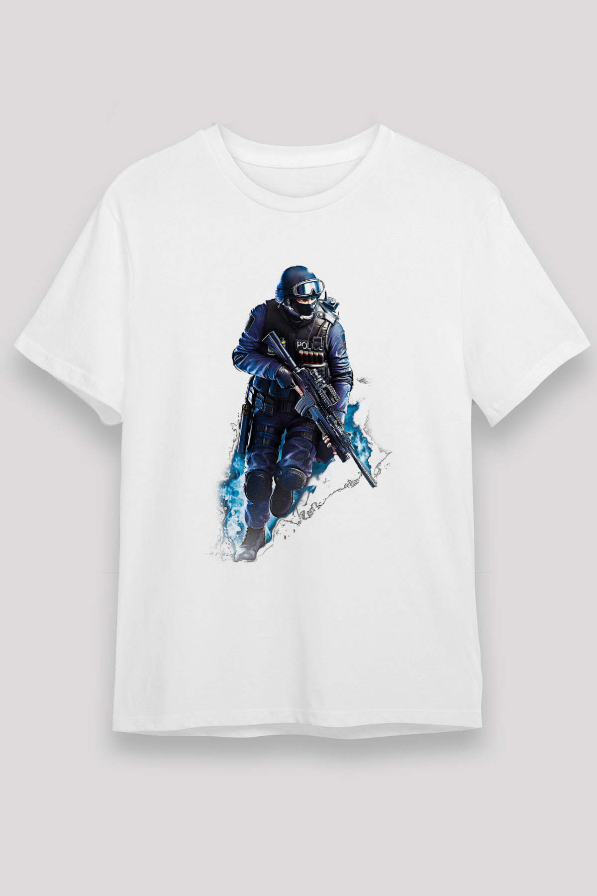 Counter Strike Baskılı Unisex Beyaz Tişört - Tshirt