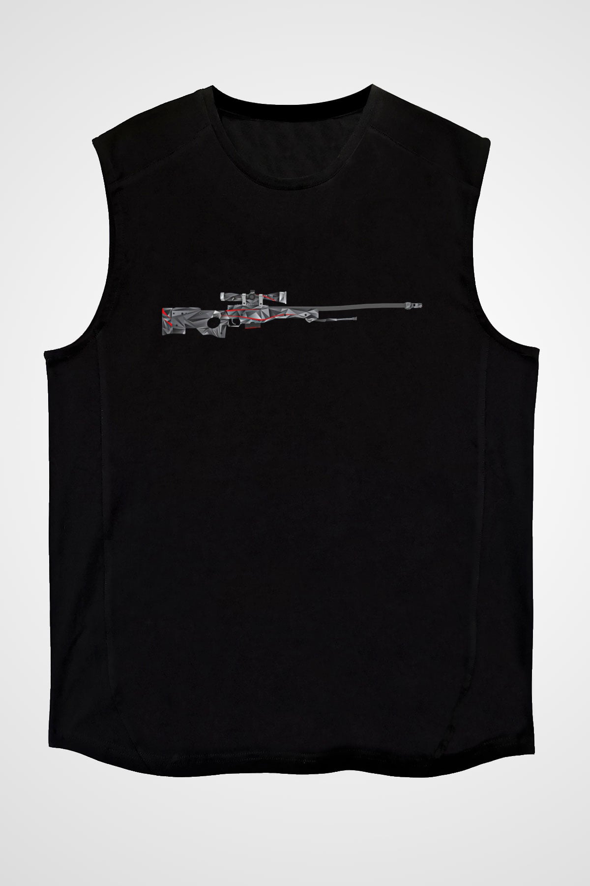 Counter Strike Baskılı Unisex Siyah Kolsuz Tişört - Tshirt