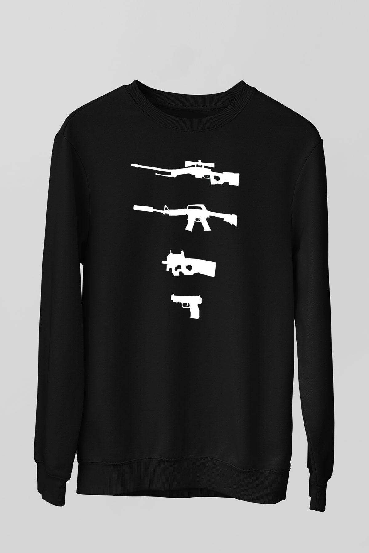 Counter Strike Baskılı Unisex Siyah Sweatshirt