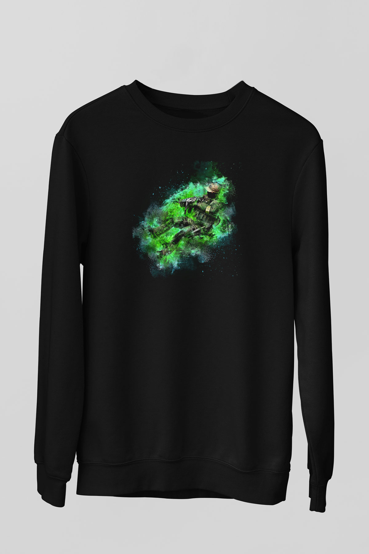 Counter Strike Baskılı Unisex Siyah Sweatshirt