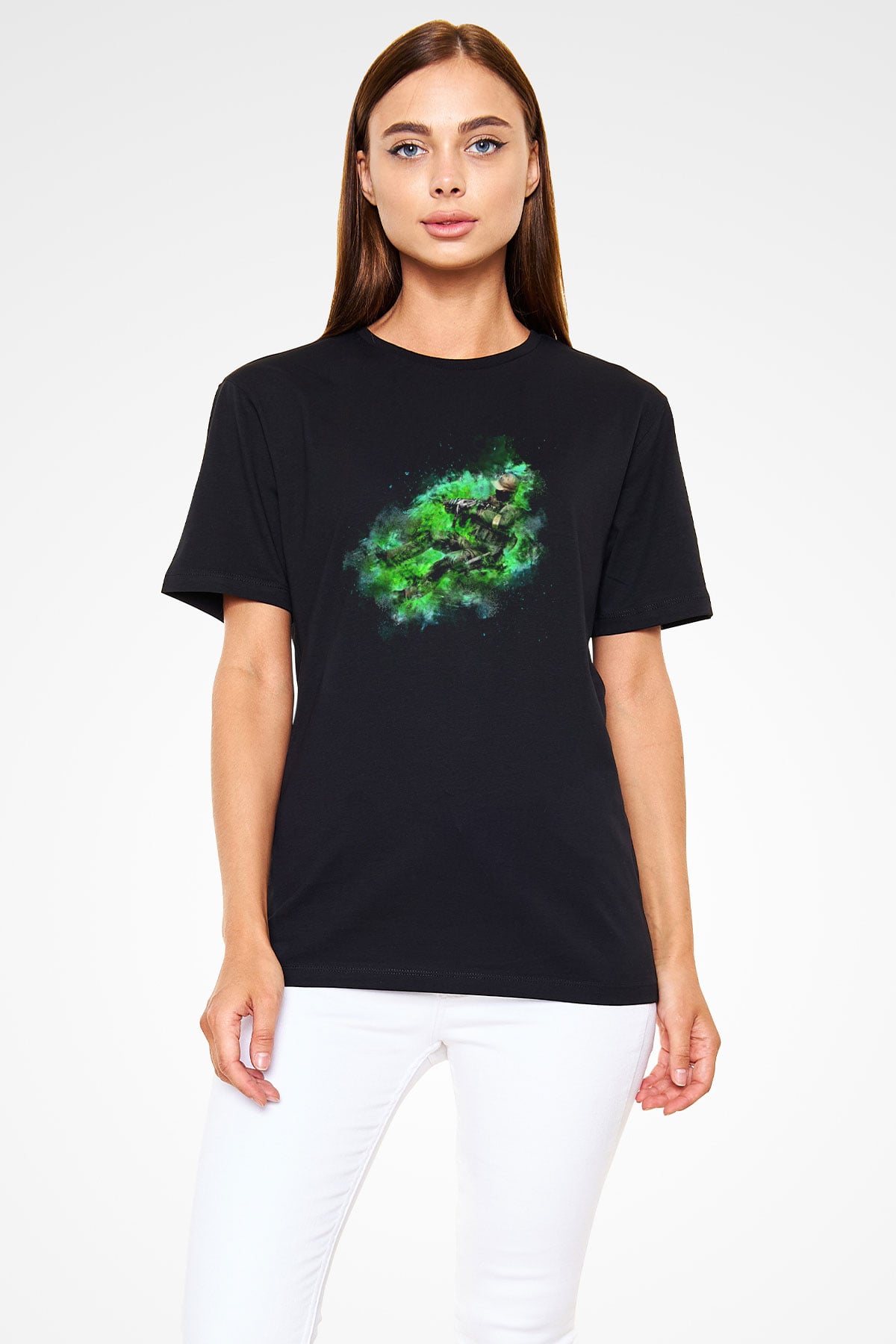 Counter Strike Baskılı Unisex Siyah Tişört - Tshirt