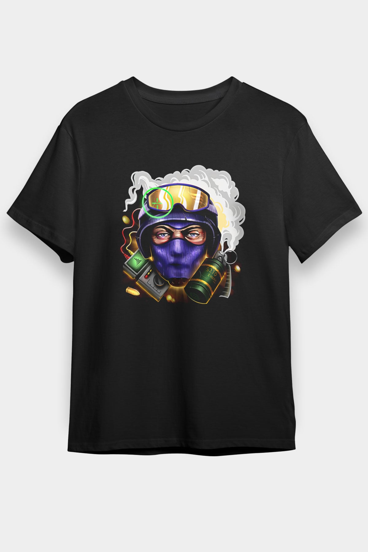 Counter Strike Baskılı Unisex Siyah Tişört - Tshirt