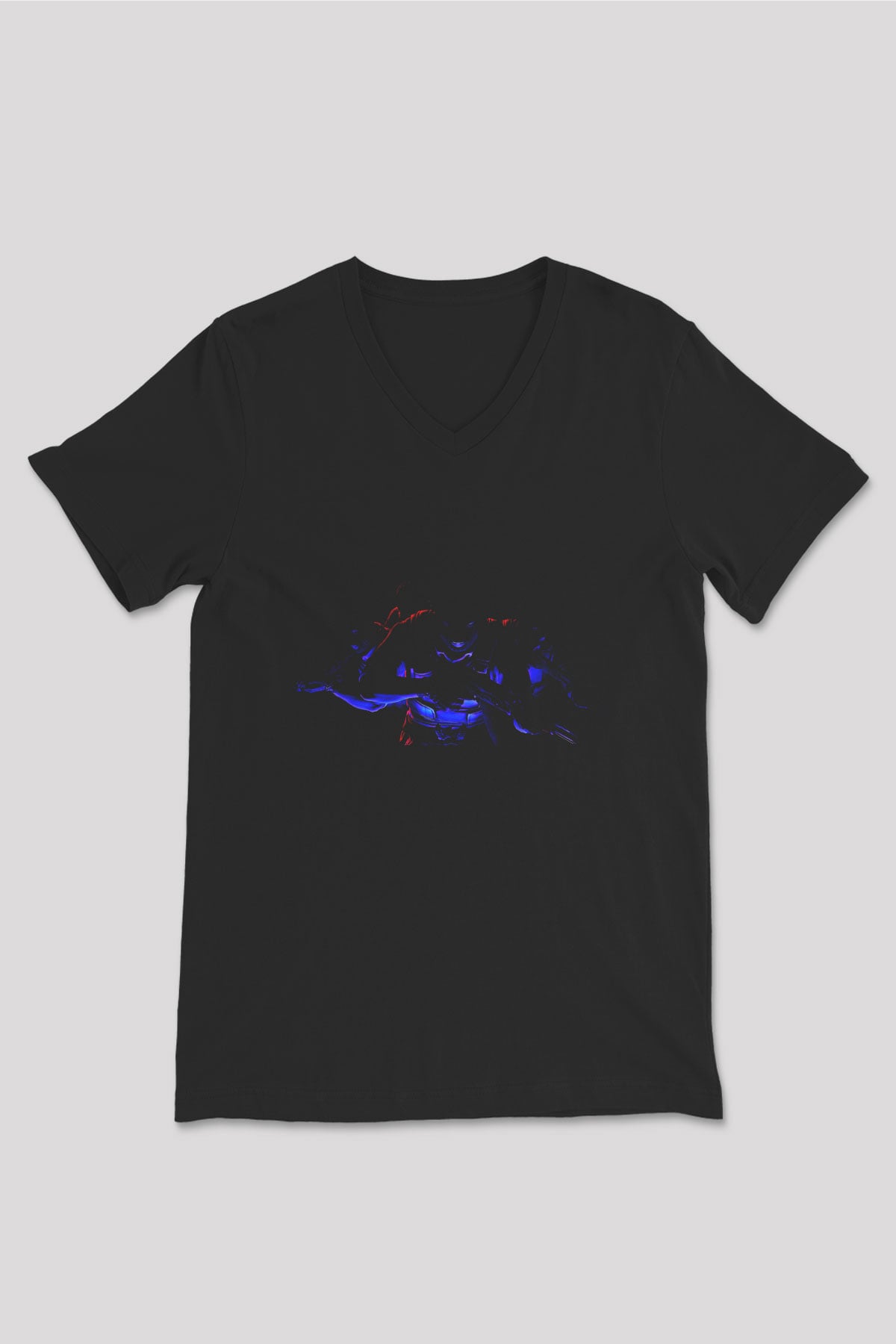 Counter Strike Baskılı Unisex Siyah V Yaka Tişört - Tshirt
