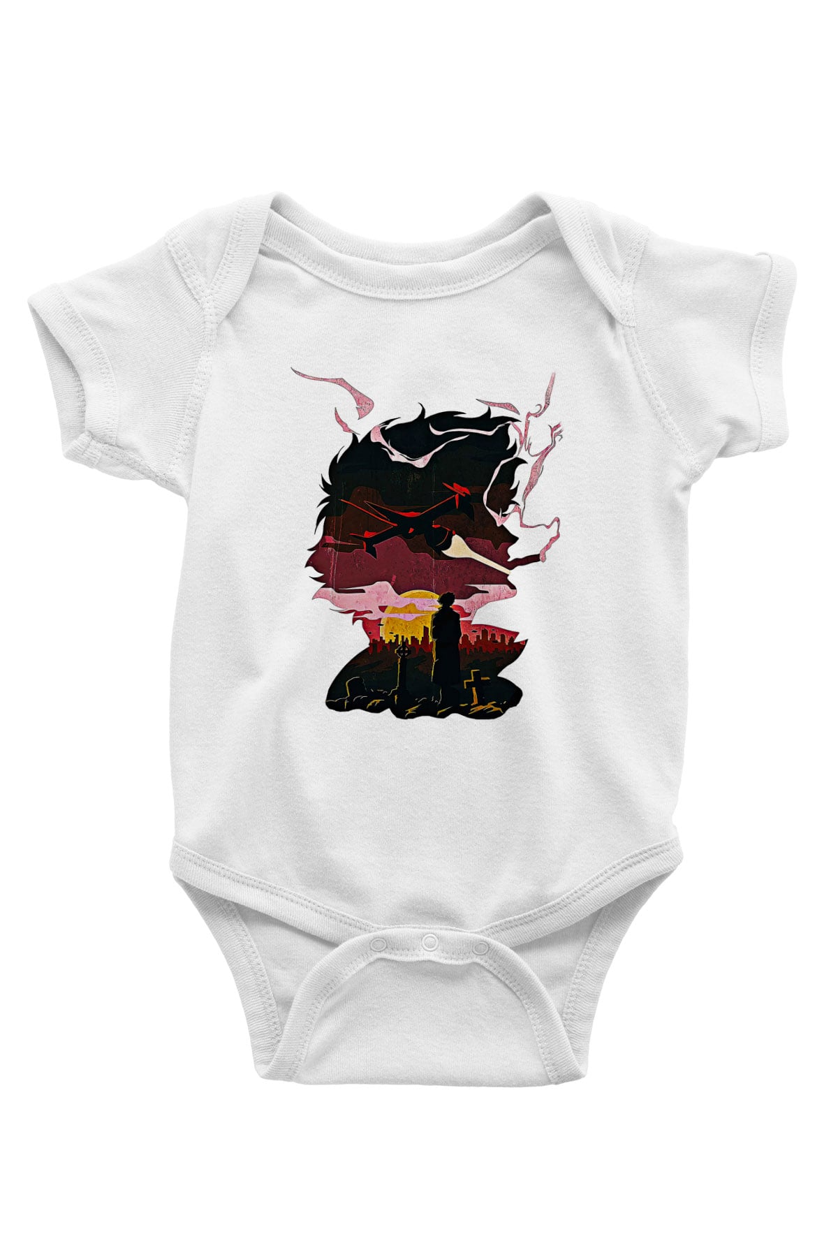 Cowboy Bebop Baskılı Beyaz Unisex Bebek Body - Zıbın
