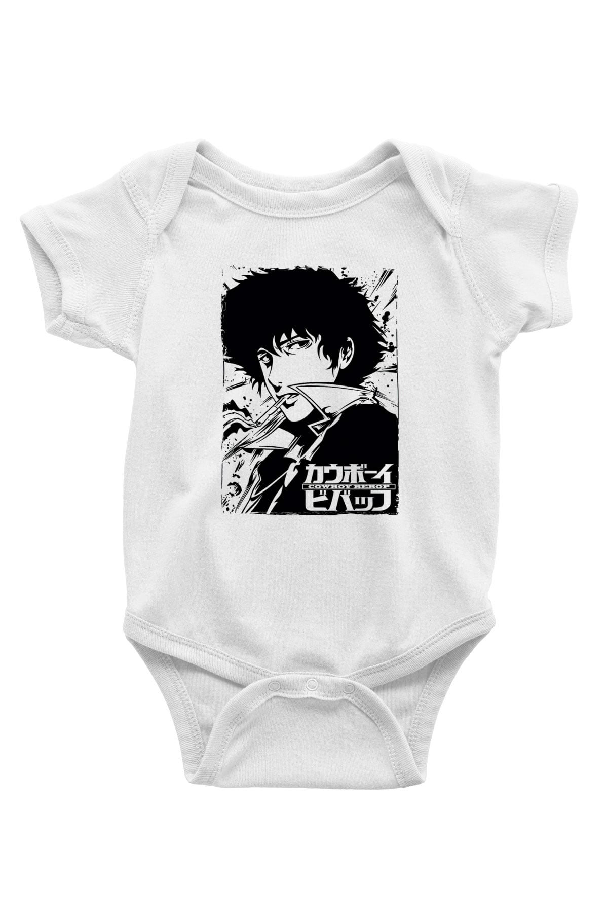 Cowboy Bebop Baskılı Beyaz Unisex Bebek Body - Zıbın