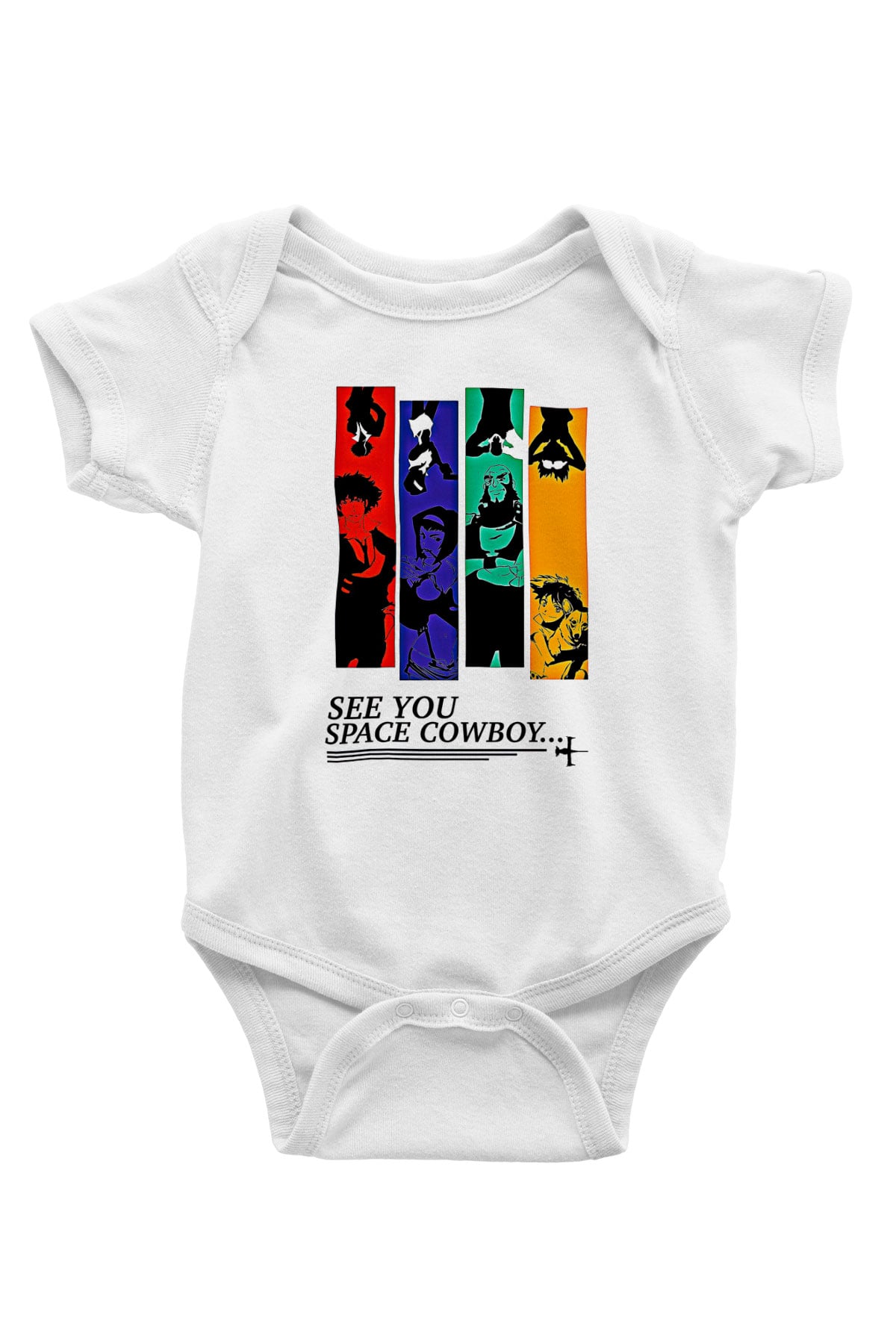 Cowboy Bebop Baskılı Beyaz Unisex Bebek Body - Zıbın