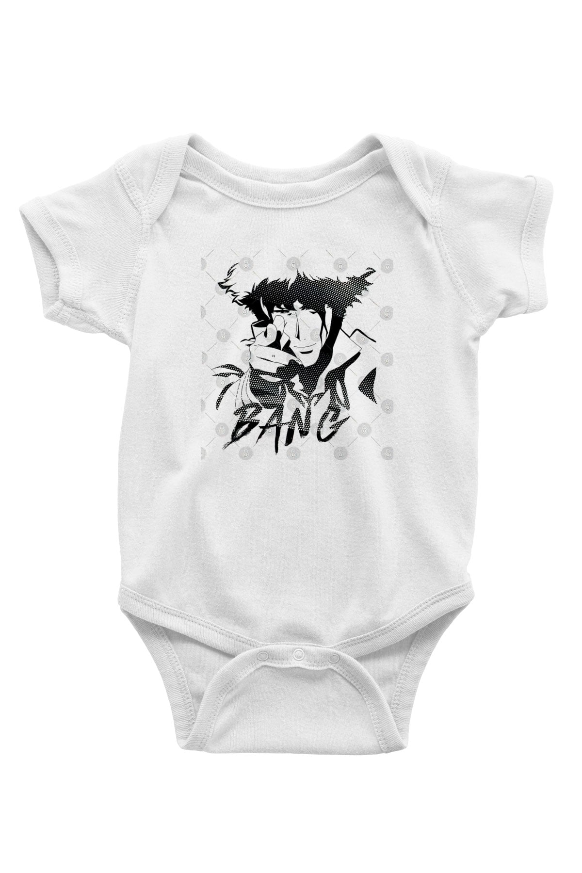 Cowboy Bebop Baskılı Beyaz Unisex Bebek Body - Zıbın