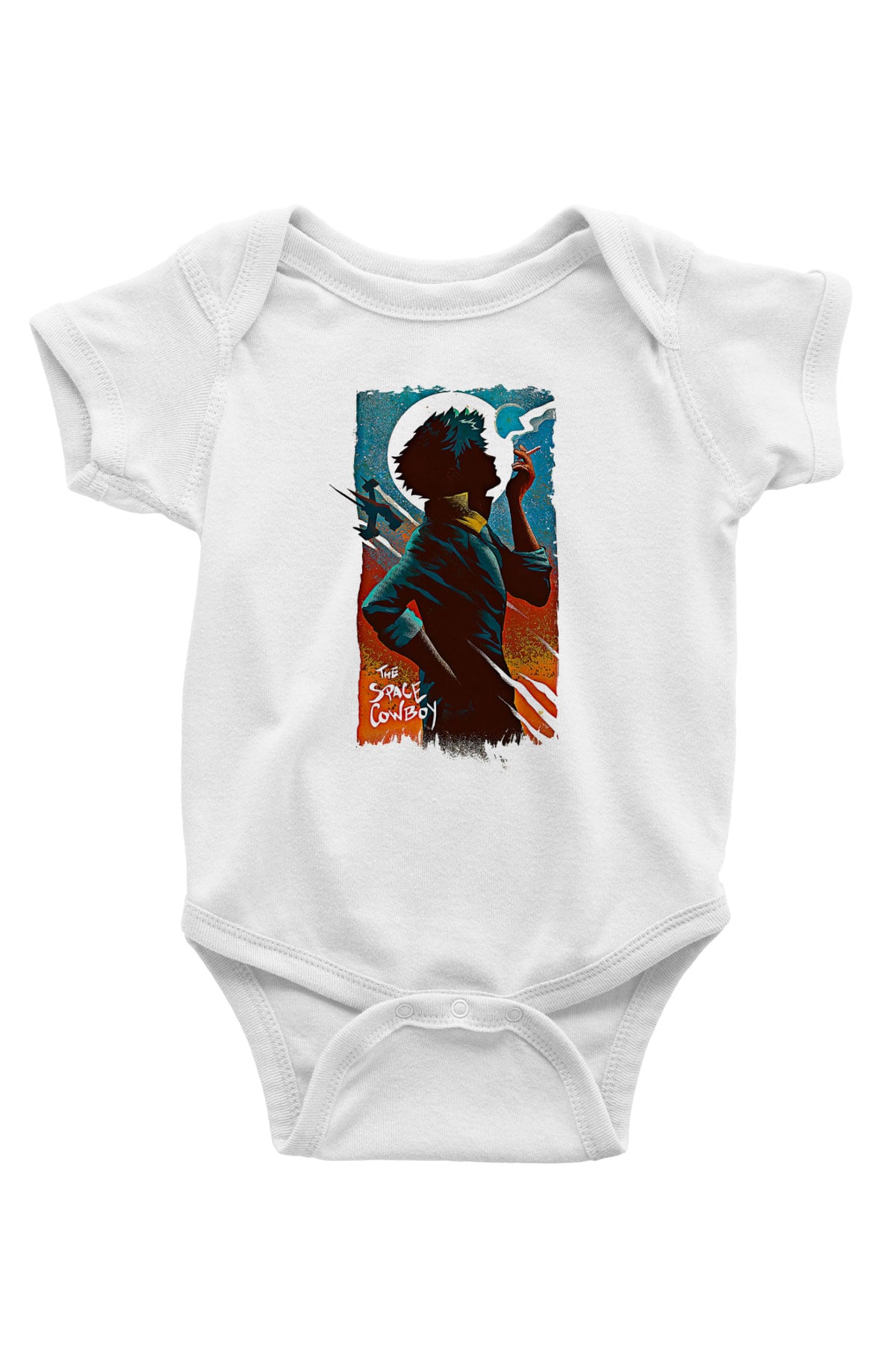 Cowboy Bebop Baskılı Beyaz Unisex Bebek Body - Zıbın