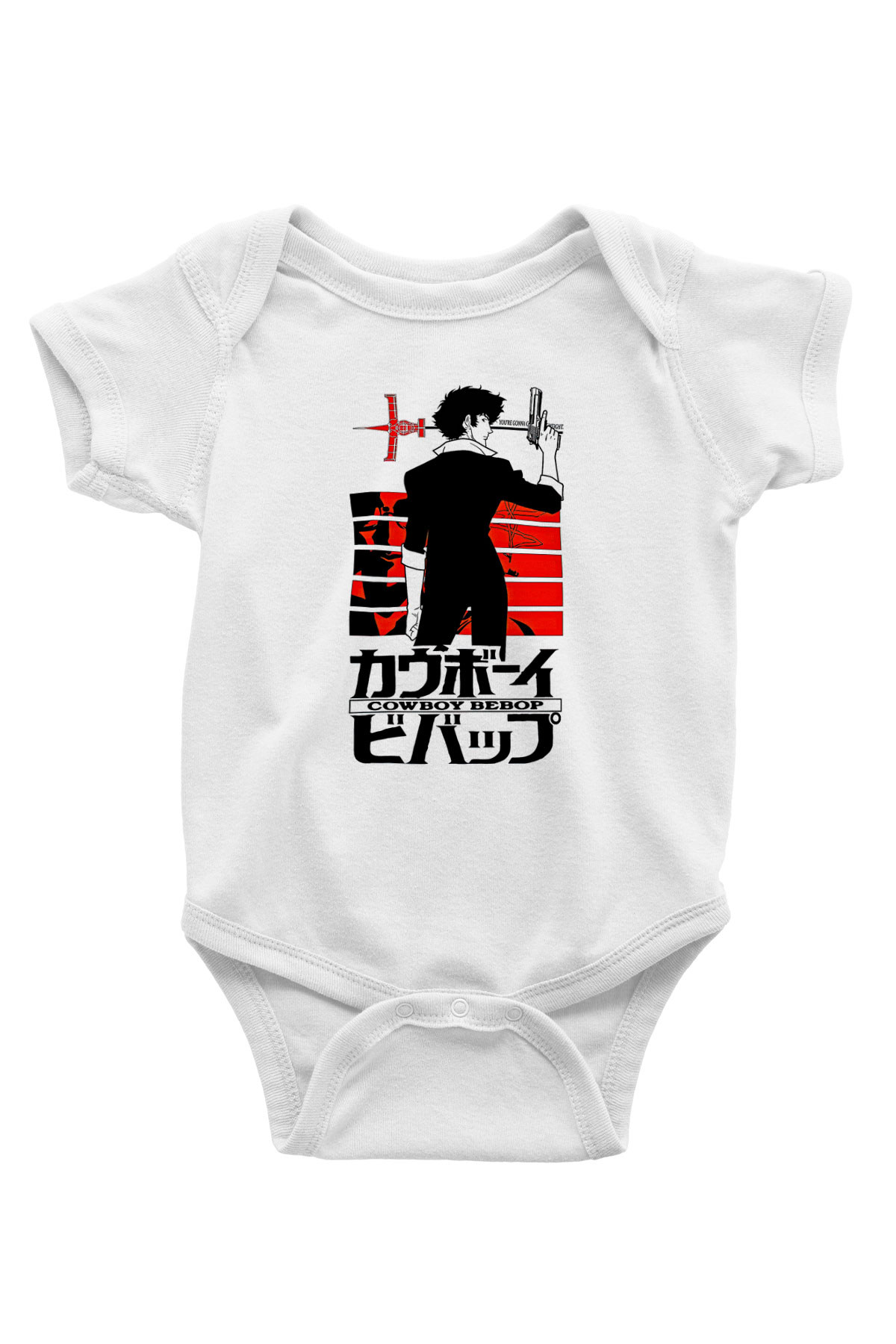 Cowboy Bebop Baskılı Beyaz Unisex Bebek Body - Zıbın