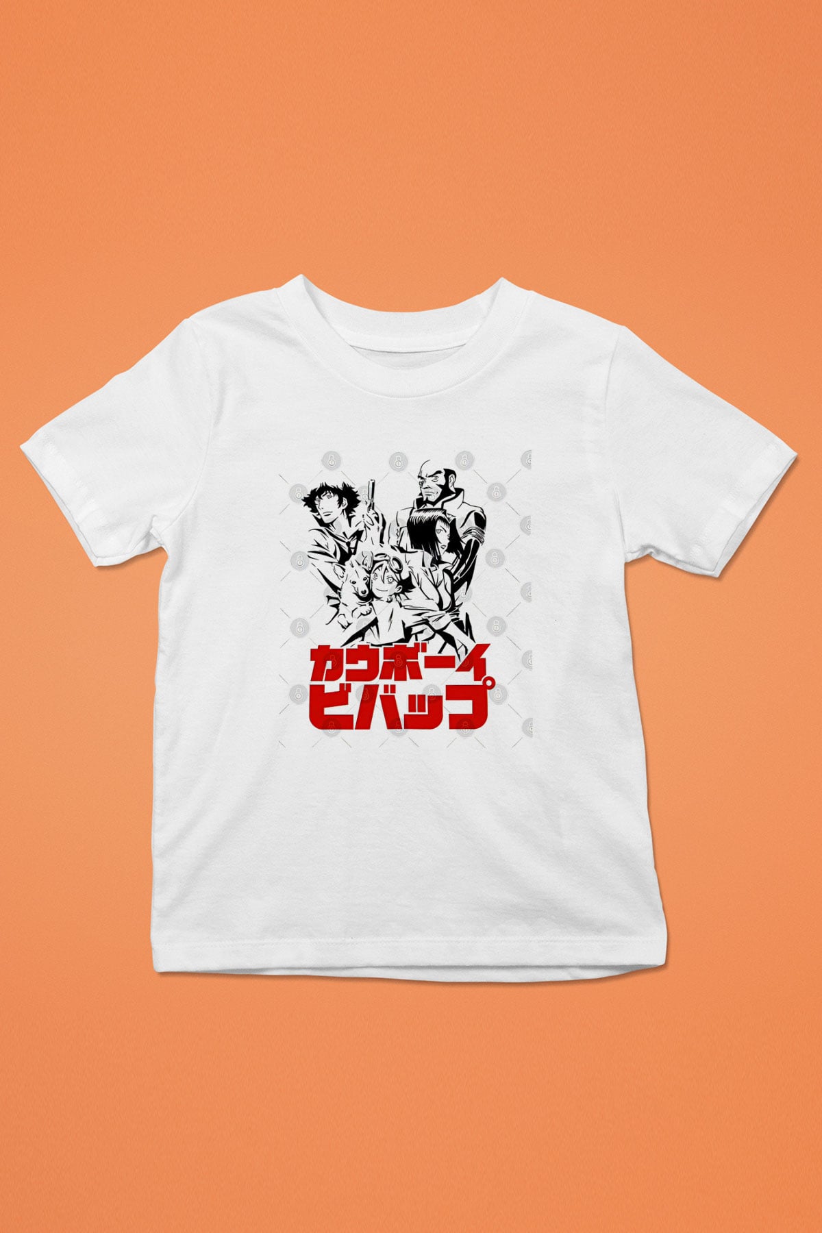Cowboy Bebop Baskılı Beyaz Unisex Beyaz Çocuk Tişört - Tshirt