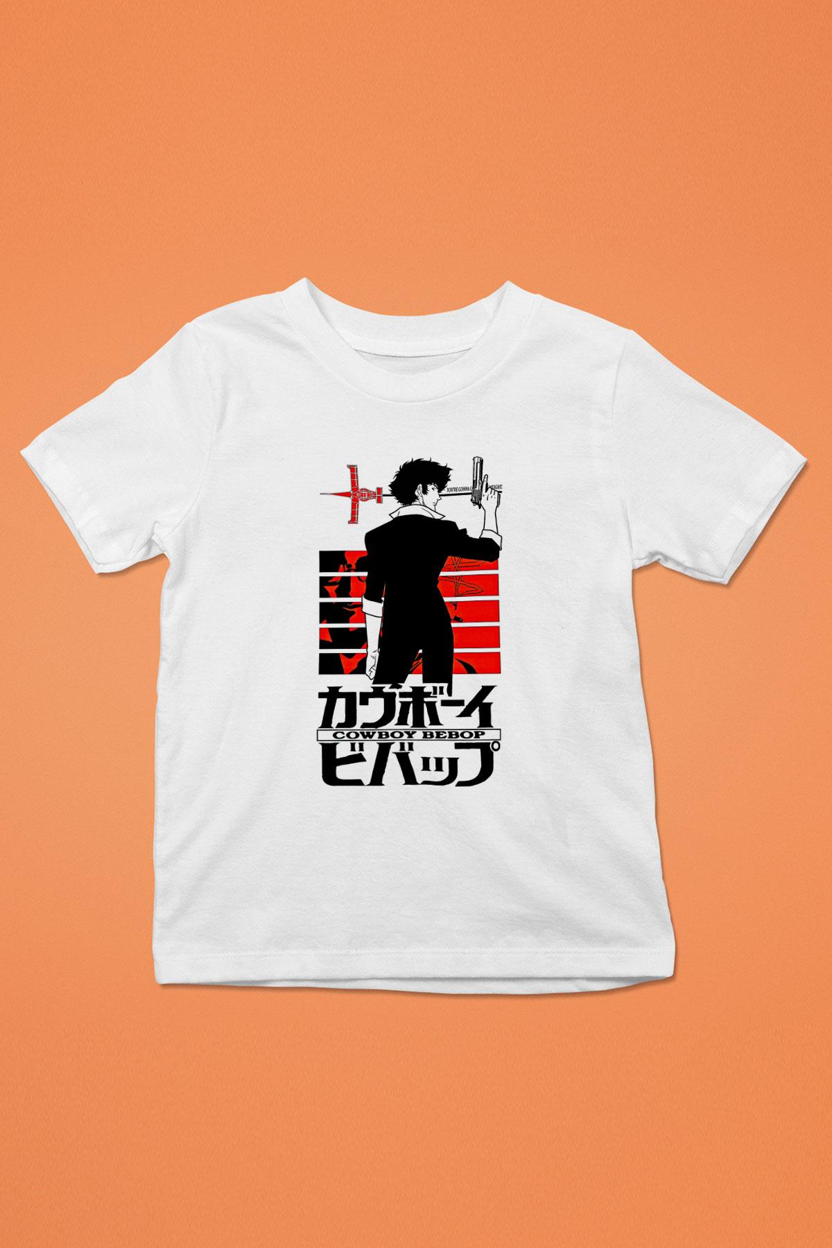 Cowboy Bebop Baskılı Beyaz Unisex Beyaz Çocuk Tişört - Tshirt