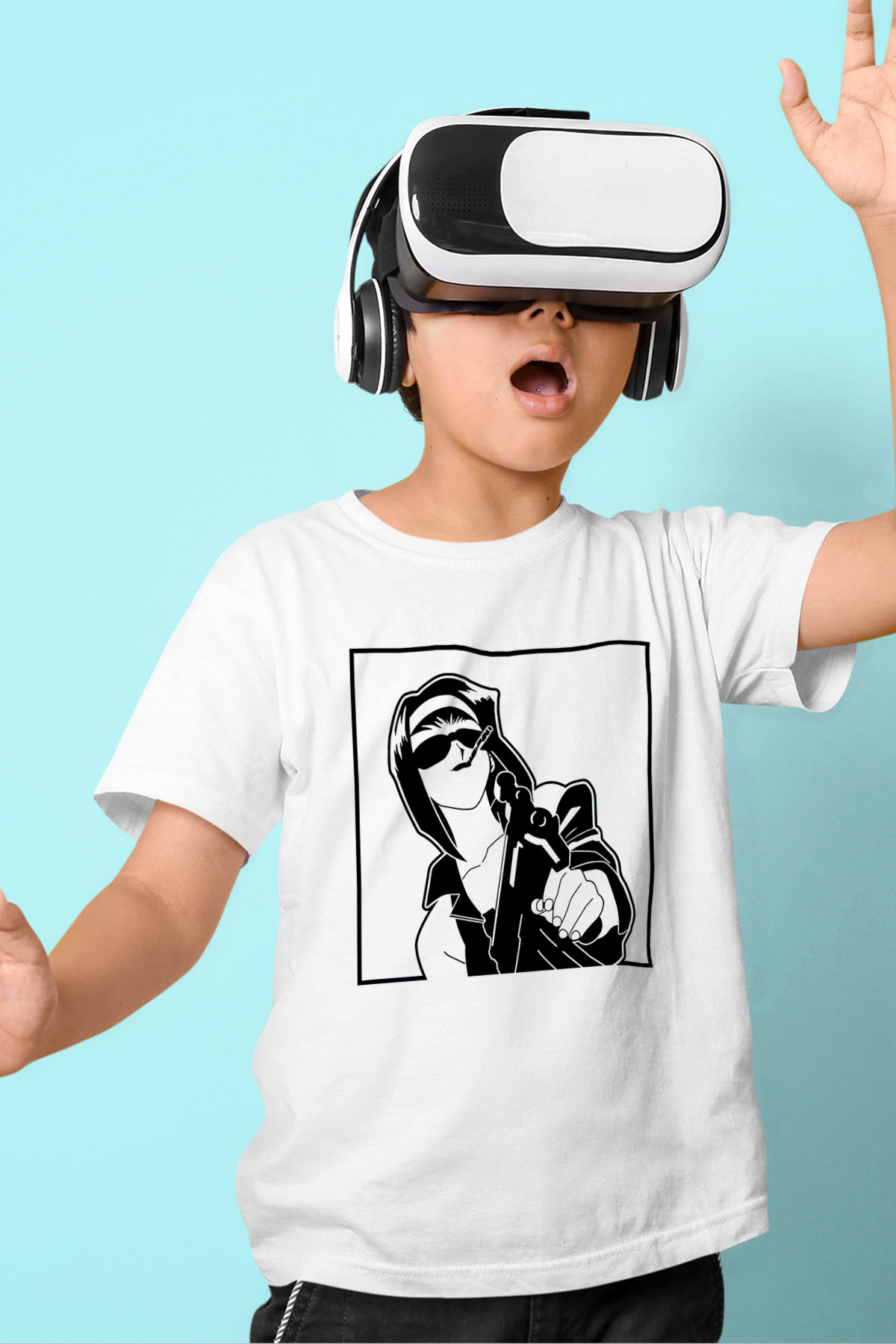 Cowboy Bebop Baskılı Beyaz Unisex Beyaz Çocuk Tişört - Tshirt