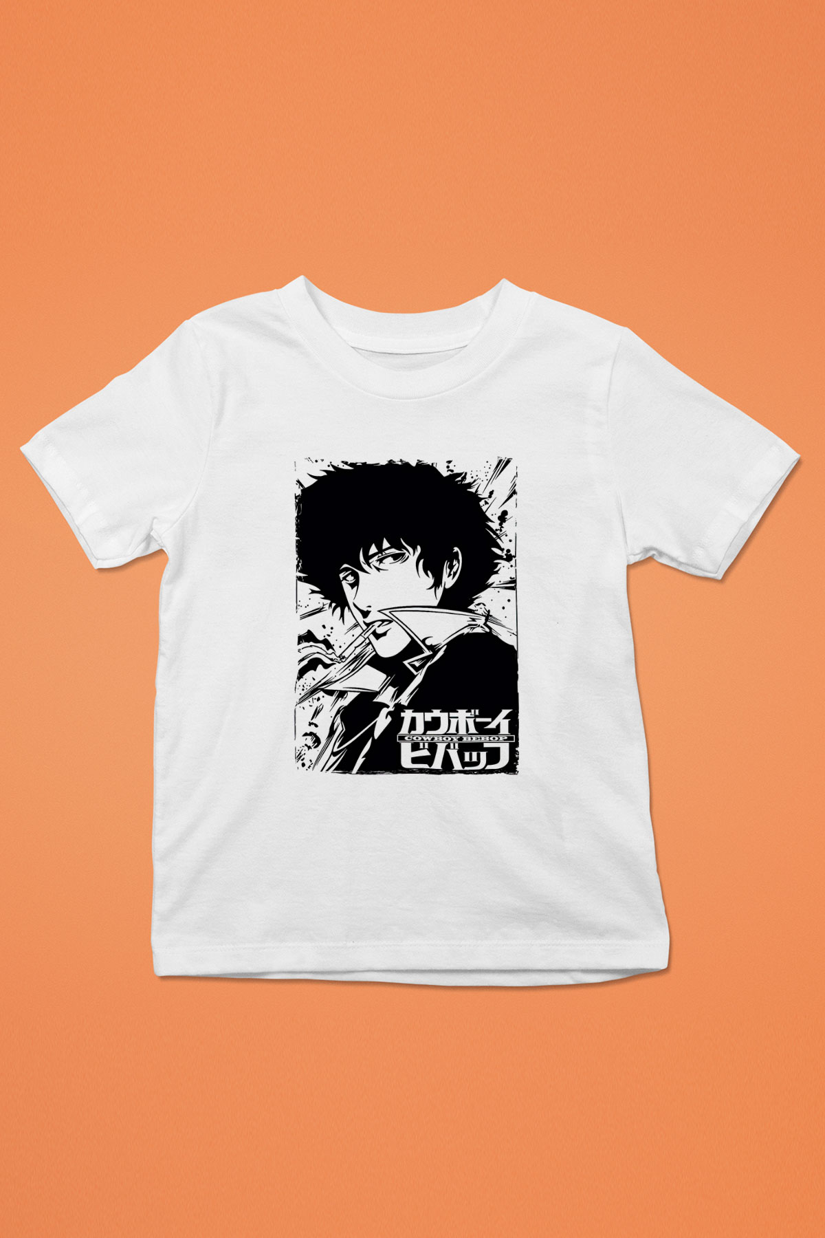 Cowboy Bebop Baskılı Beyaz Unisex Beyaz Çocuk Tişört - Tshirt