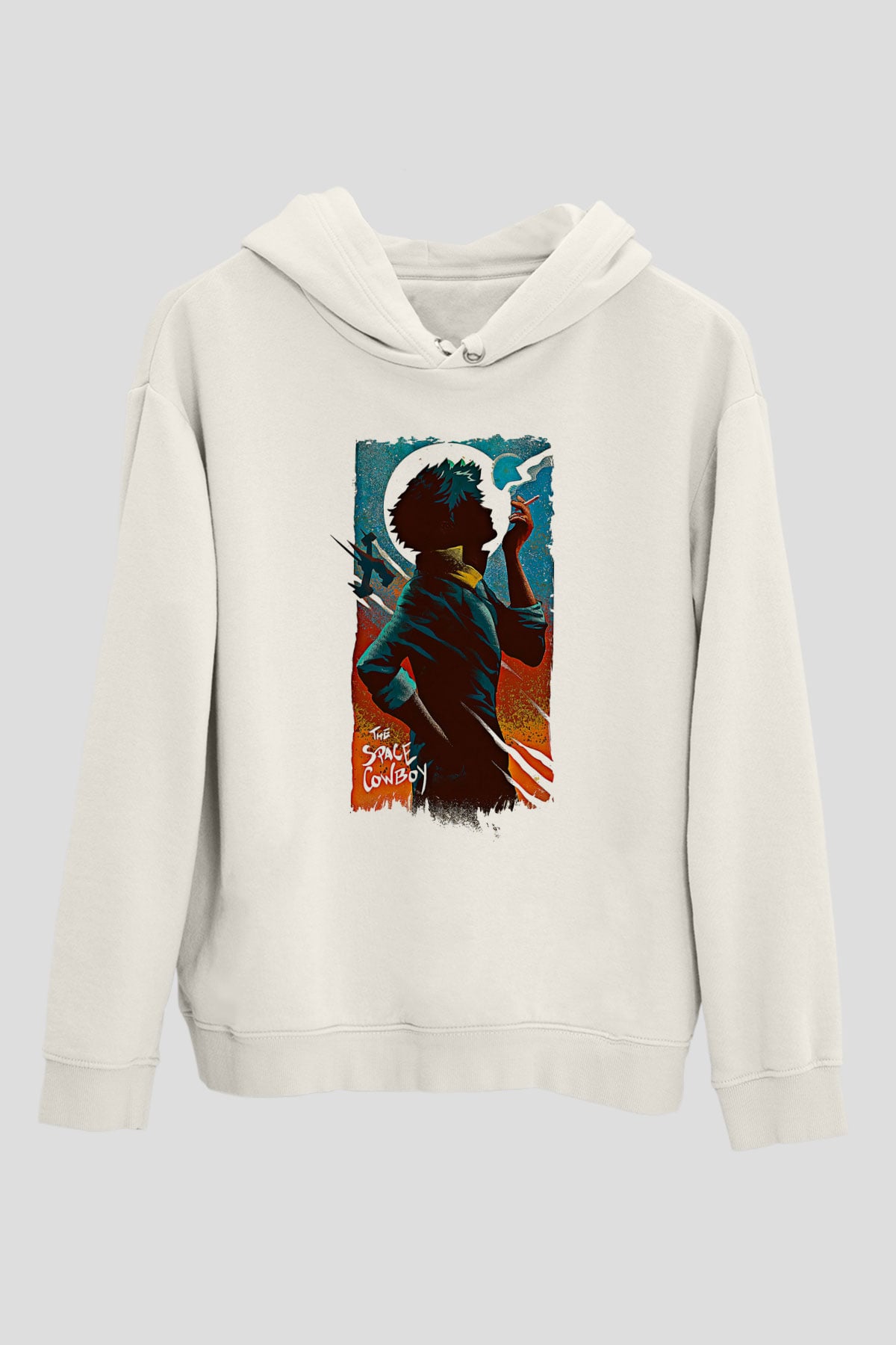 Cowboy Bebop Baskılı Beyaz Unisex Hoodie