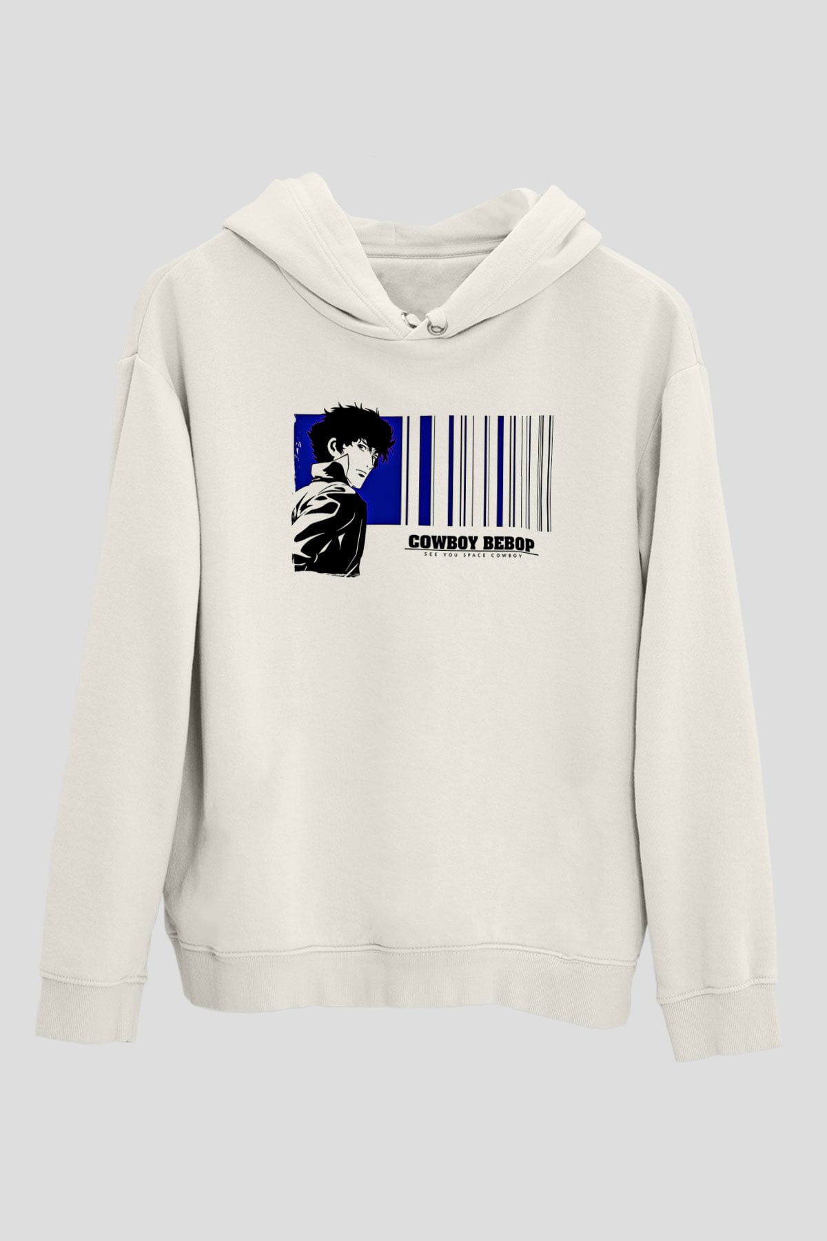 Cowboy Bebop Baskılı Beyaz Unisex Hoodie