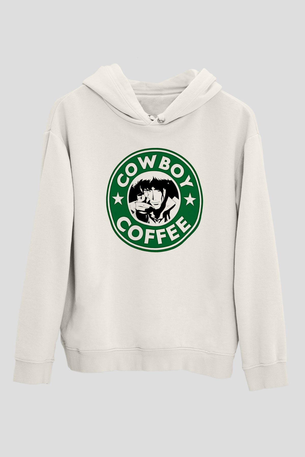 Cowboy Bebop Baskılı Beyaz Unisex Hoodie