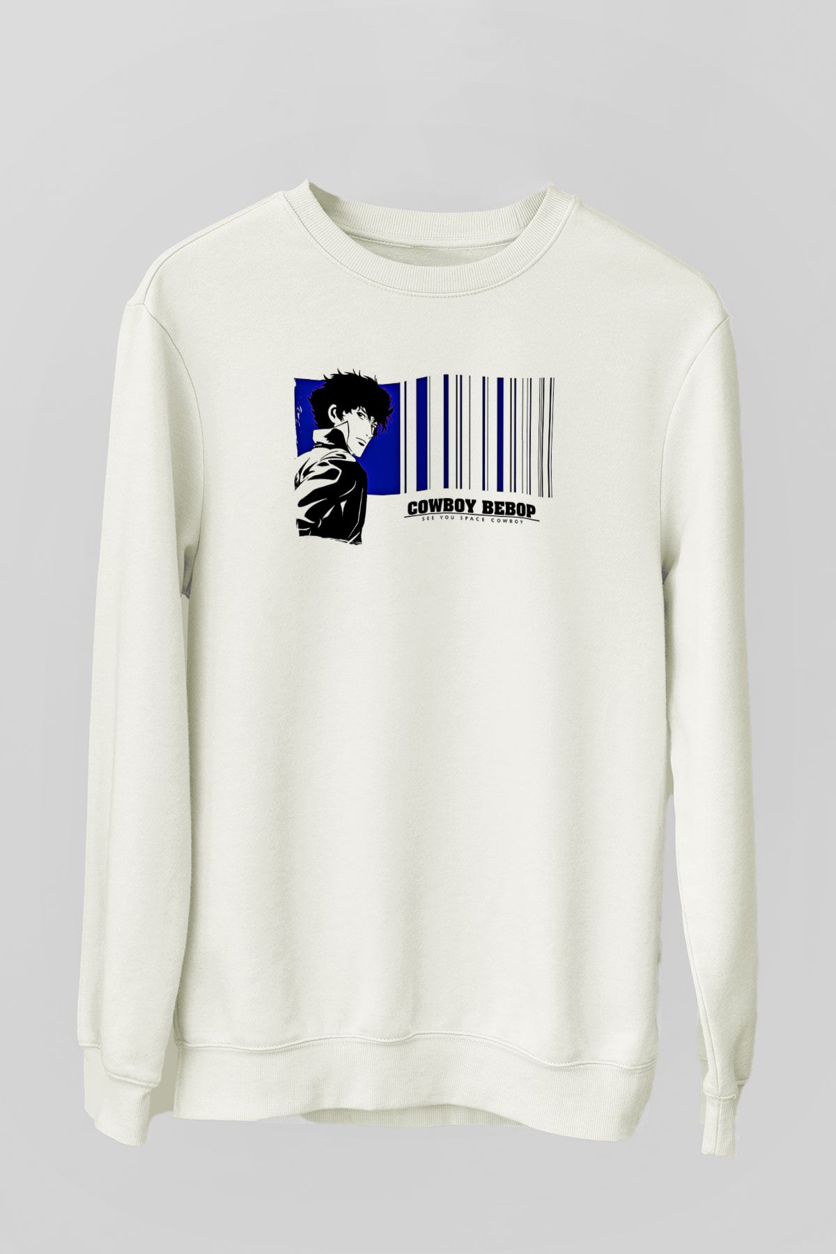 Cowboy Bebop Baskılı Beyaz Unisex Sweatshirt