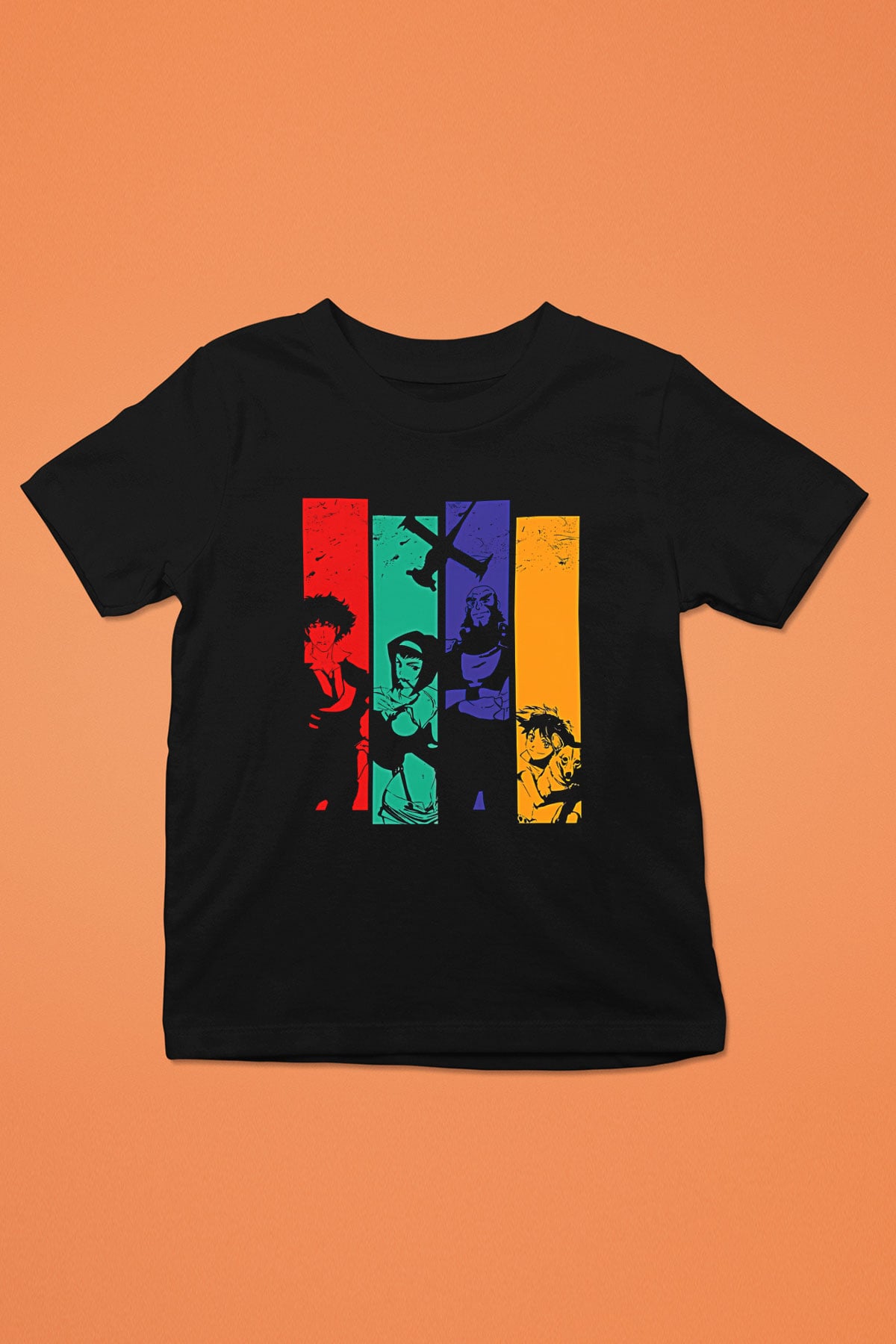 Cowboy Bebop Baskılı Unisex Siyah Çocuk Tişört - Tshirt