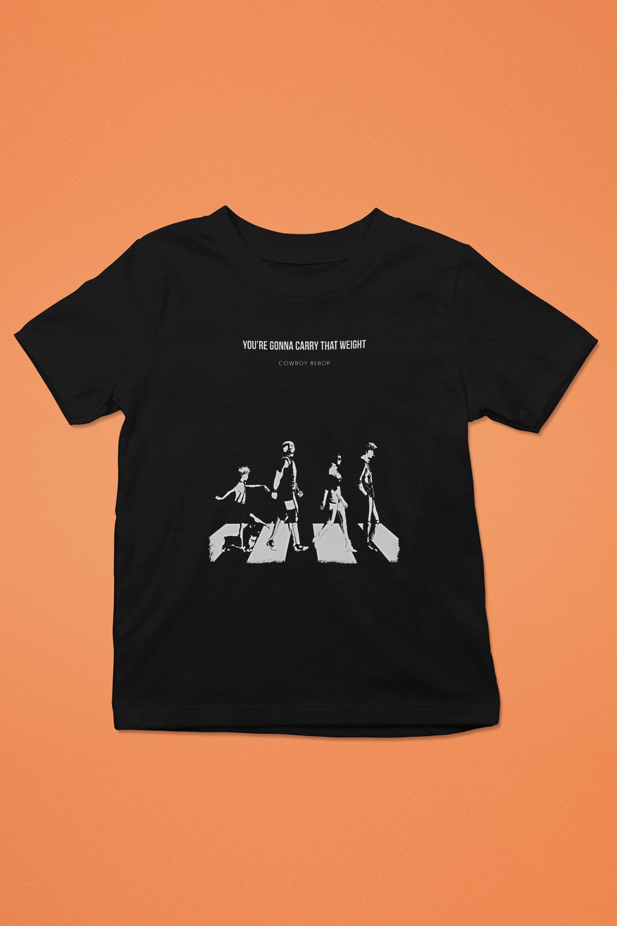 Cowboy Bebop Baskılı Unisex Siyah Çocuk Tişört - Tshirt