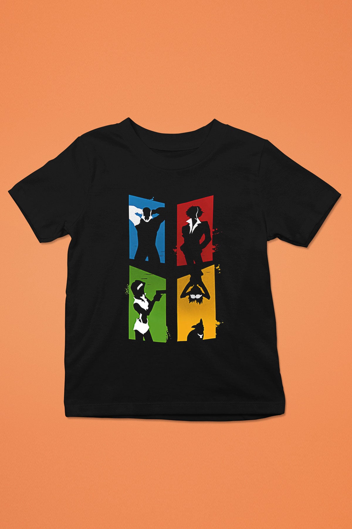 Cowboy Bebop Baskılı Unisex Siyah Çocuk Tişört - Tshirt