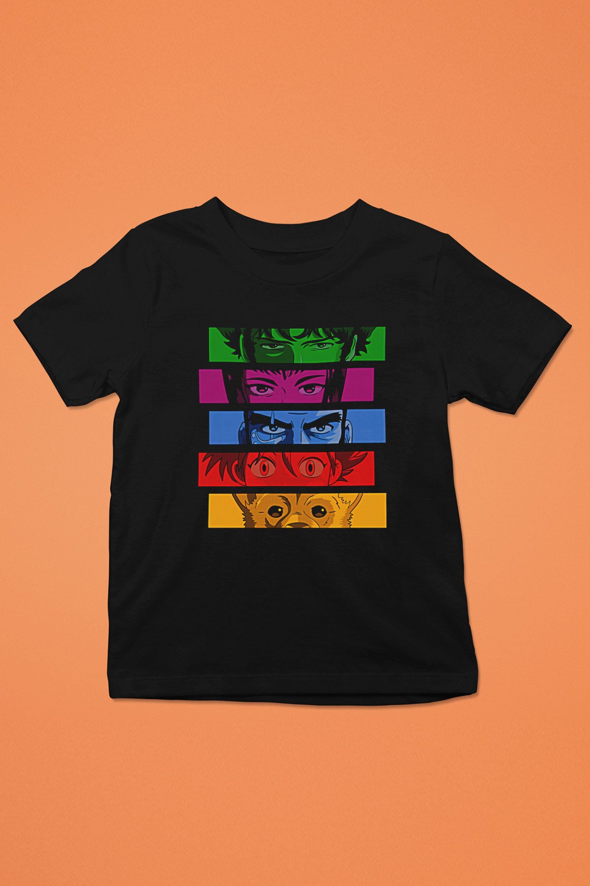Cowboy Bebop Baskılı Unisex Siyah Çocuk Tişört - Tshirt