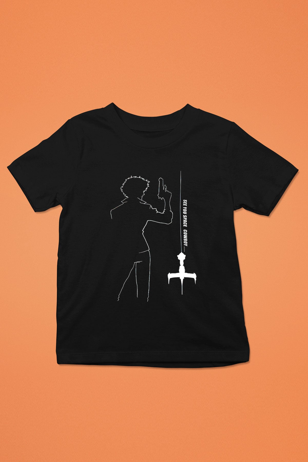 Cowboy Bebop Baskılı Unisex Siyah Çocuk Tişört - Tshirt