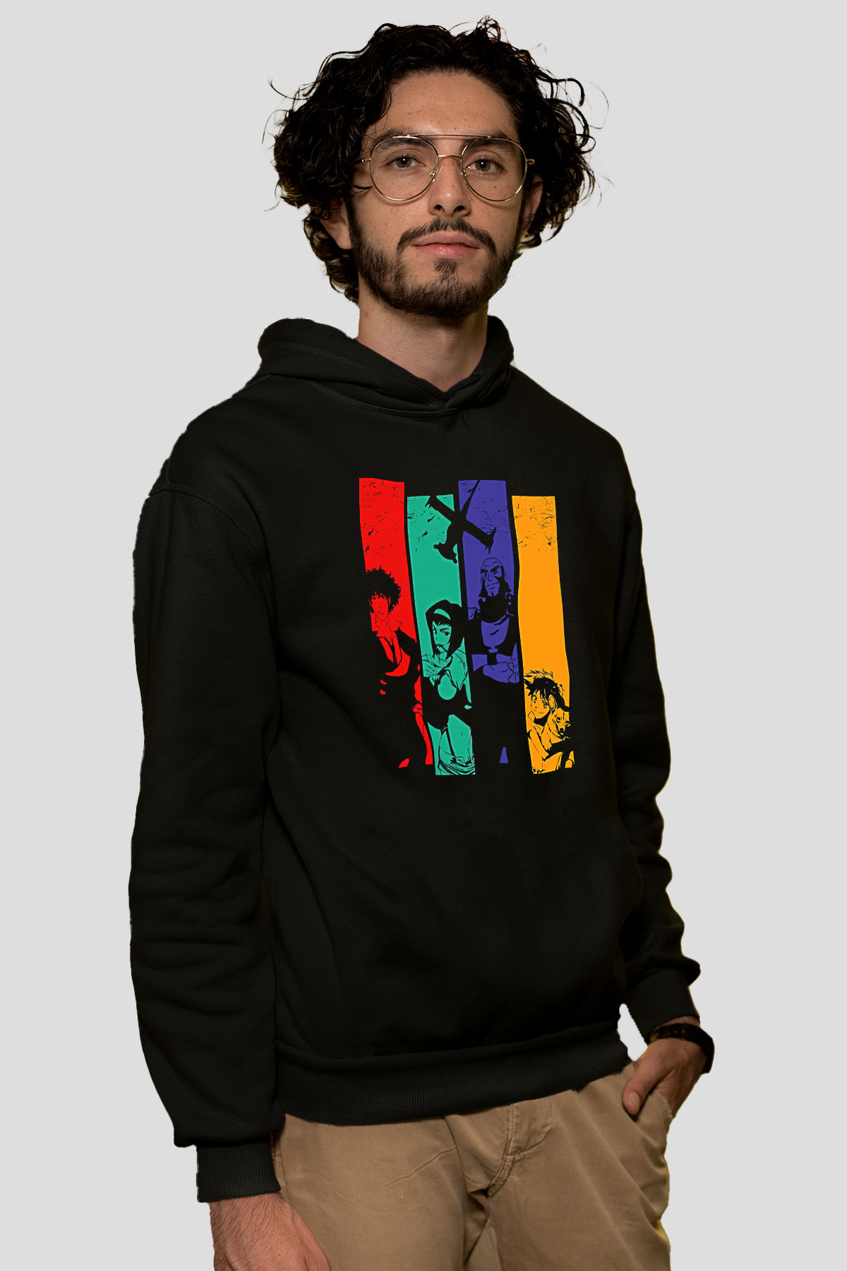 Cowboy Bebop Baskılı Unisex Siyah Hoodie