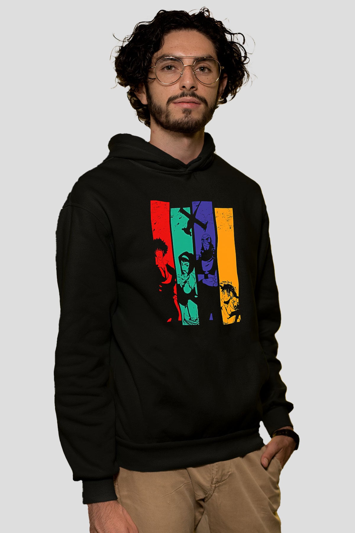 Cowboy Bebop Baskılı Unisex Siyah Hoodie