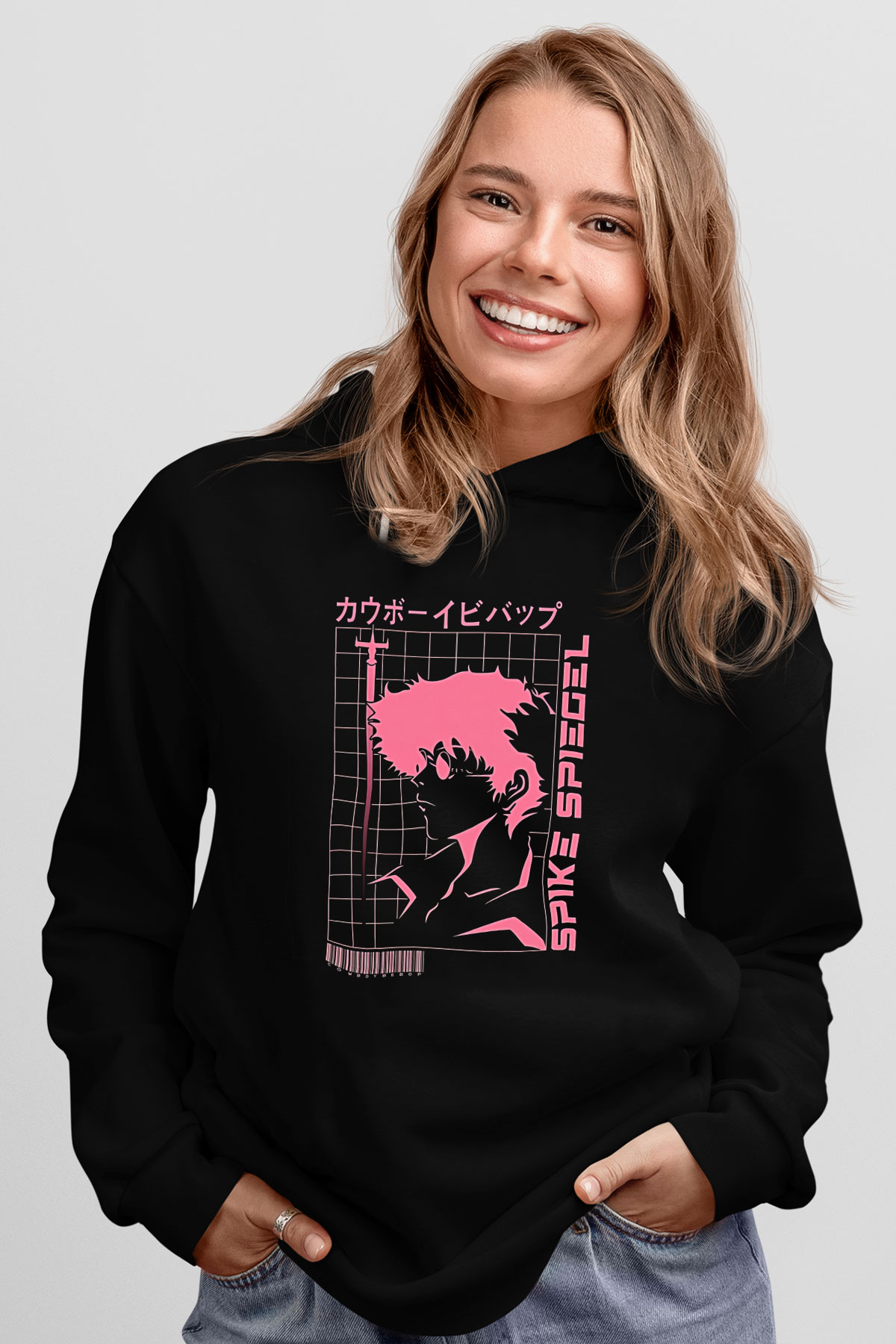 Cowboy Bebop Baskılı Unisex Siyah Hoodie