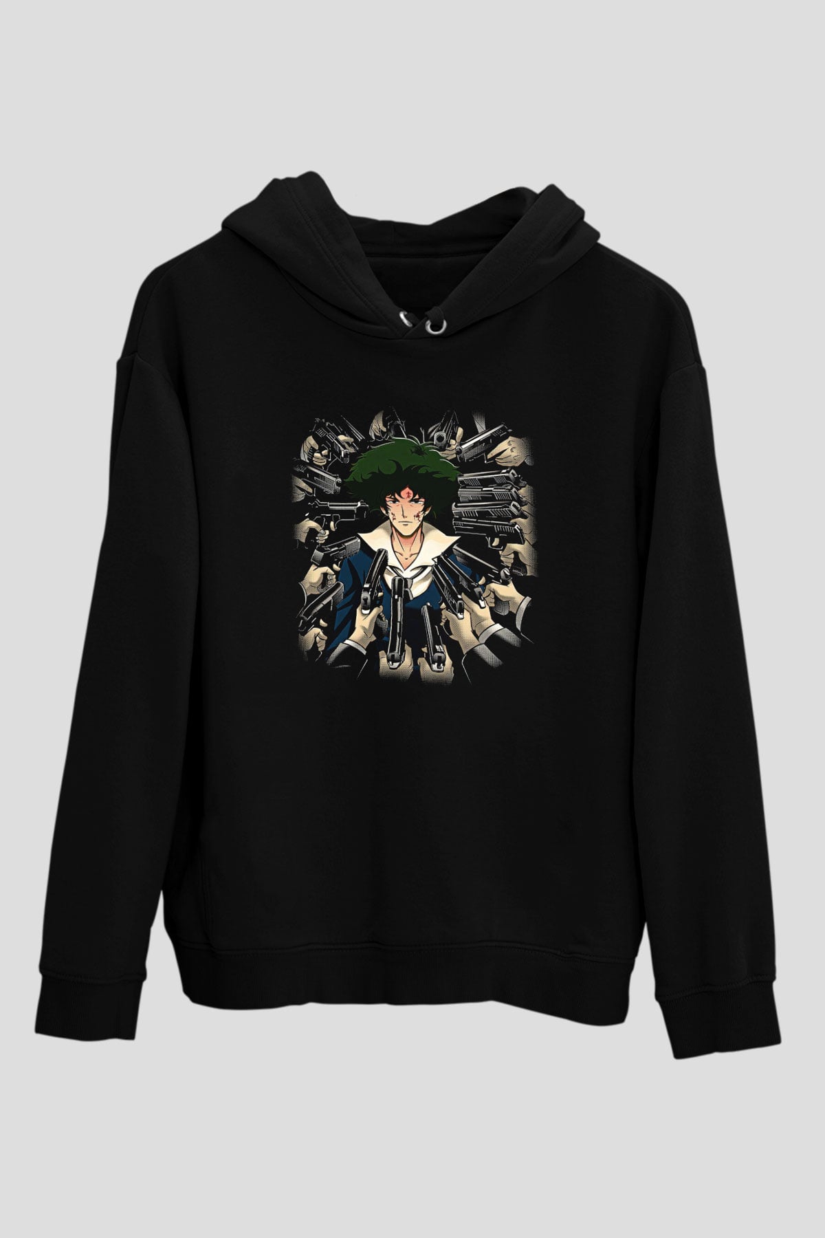 Cowboy Bebop Baskılı Unisex Siyah Hoodie