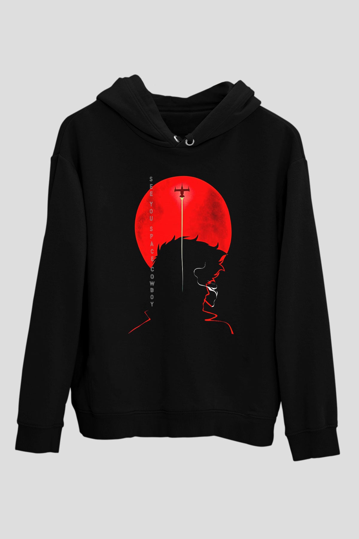 Cowboy Bebop Baskılı Unisex Siyah Hoodie