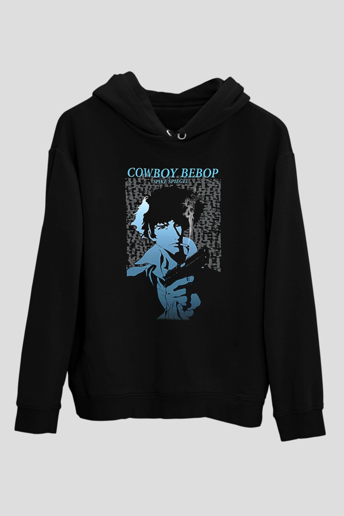 Cowboy Bebop Baskılı Unisex Siyah Hoodie