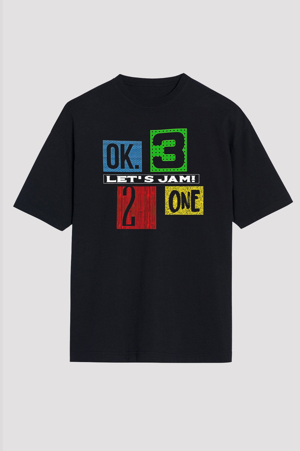 Cowboy Bebop Baskılı Unisex Siyah Oversize Tişört - Tshirt