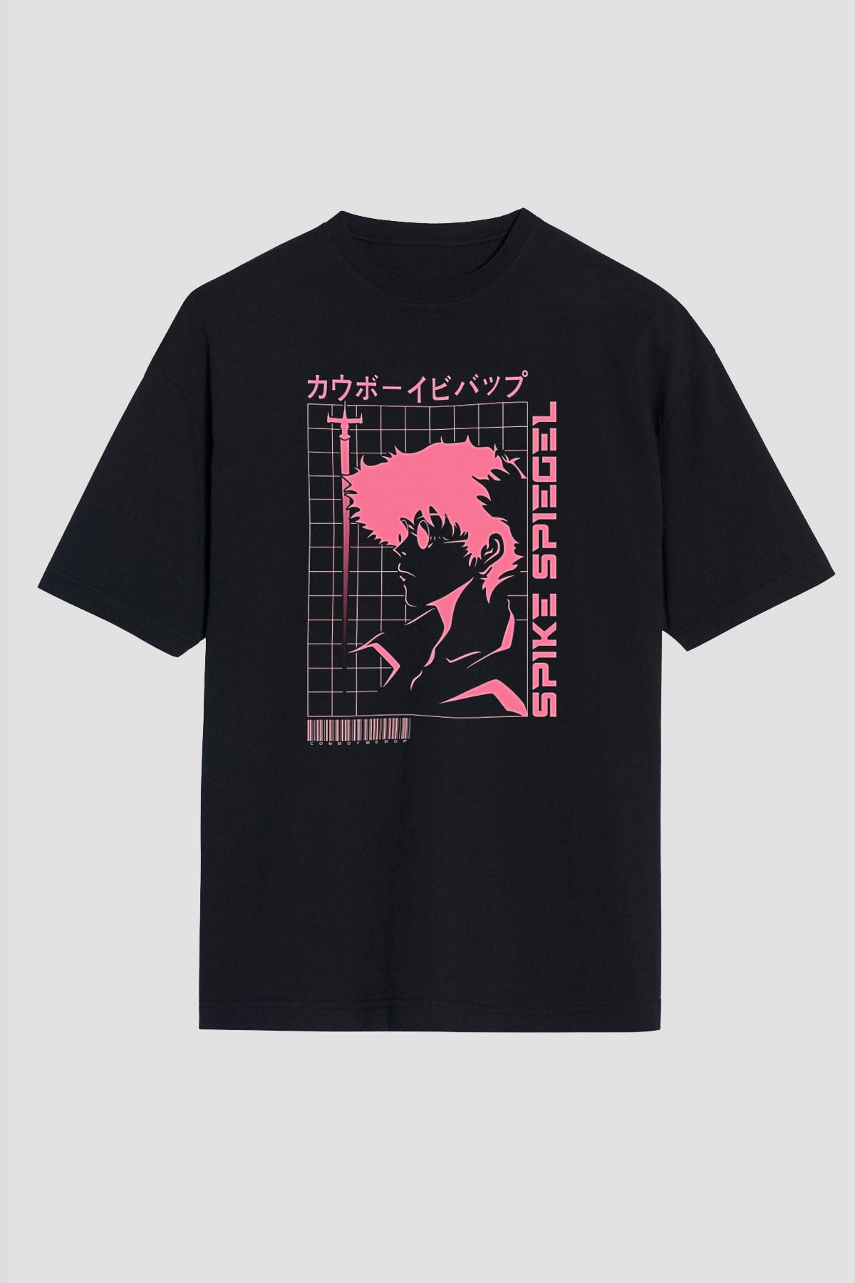 Cowboy Bebop Baskılı Unisex Siyah Oversize Tişört - Tshirt