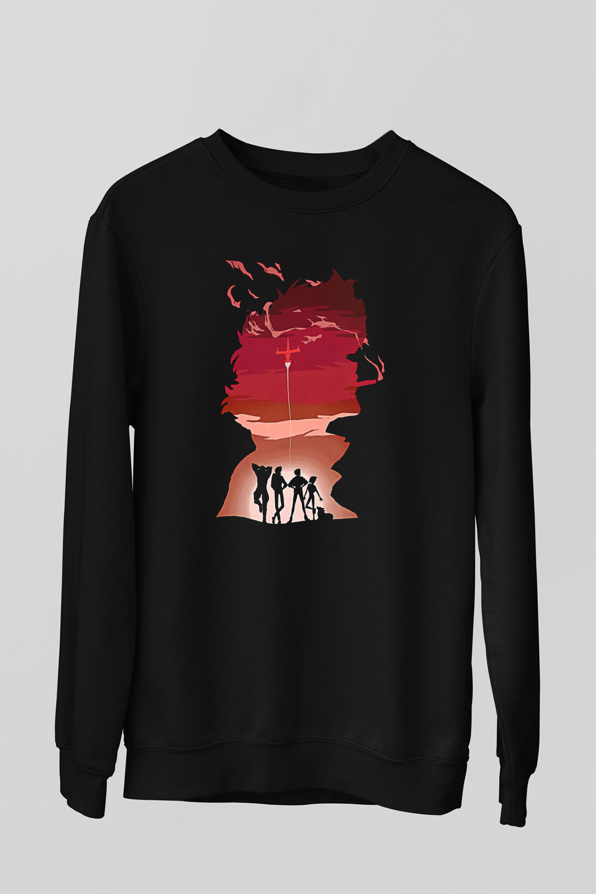 Cowboy Bebop Baskılı Unisex Siyah Sweatshirt