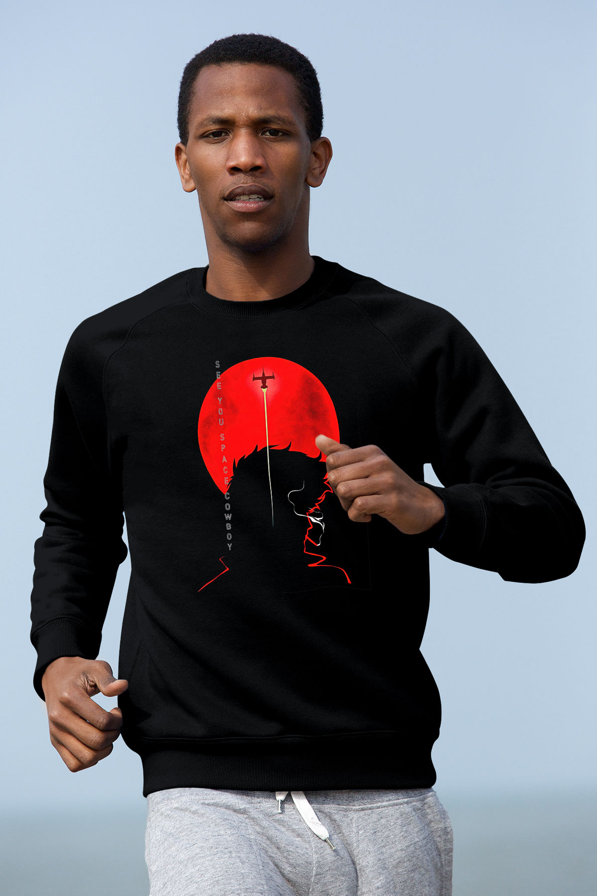 Cowboy Bebop Baskılı Unisex Siyah Sweatshirt