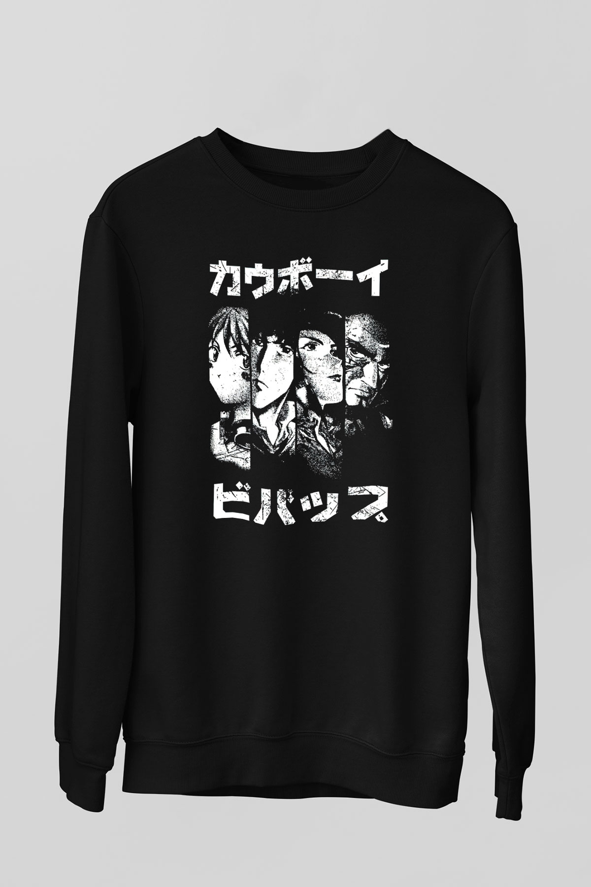 Cowboy Bebop Baskılı Unisex Siyah Sweatshirt