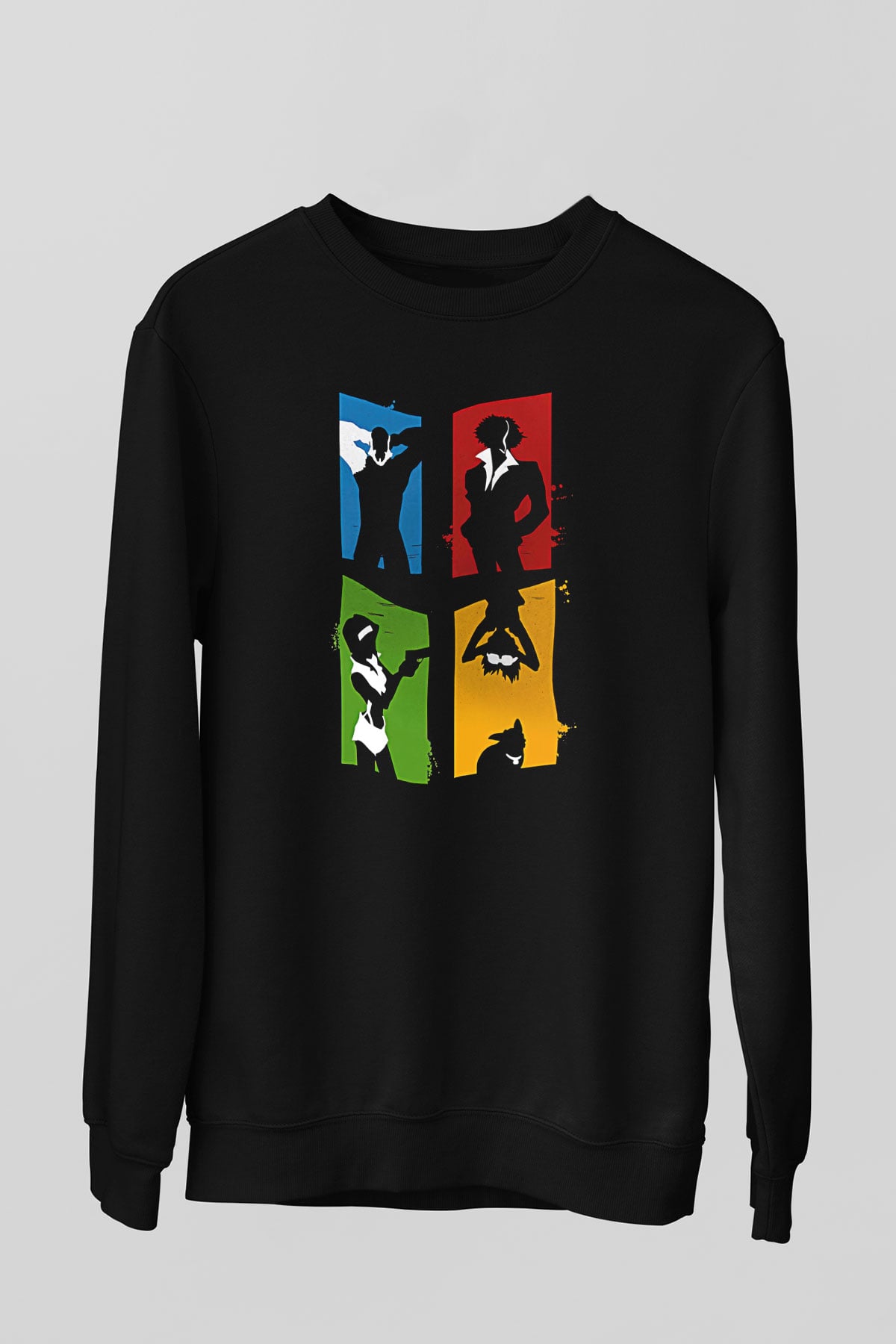 Cowboy Bebop Baskılı Unisex Siyah Sweatshirt