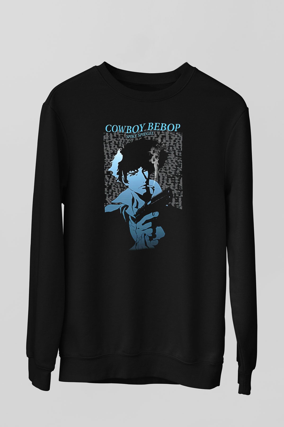 Cowboy Bebop Baskılı Unisex Siyah Sweatshirt