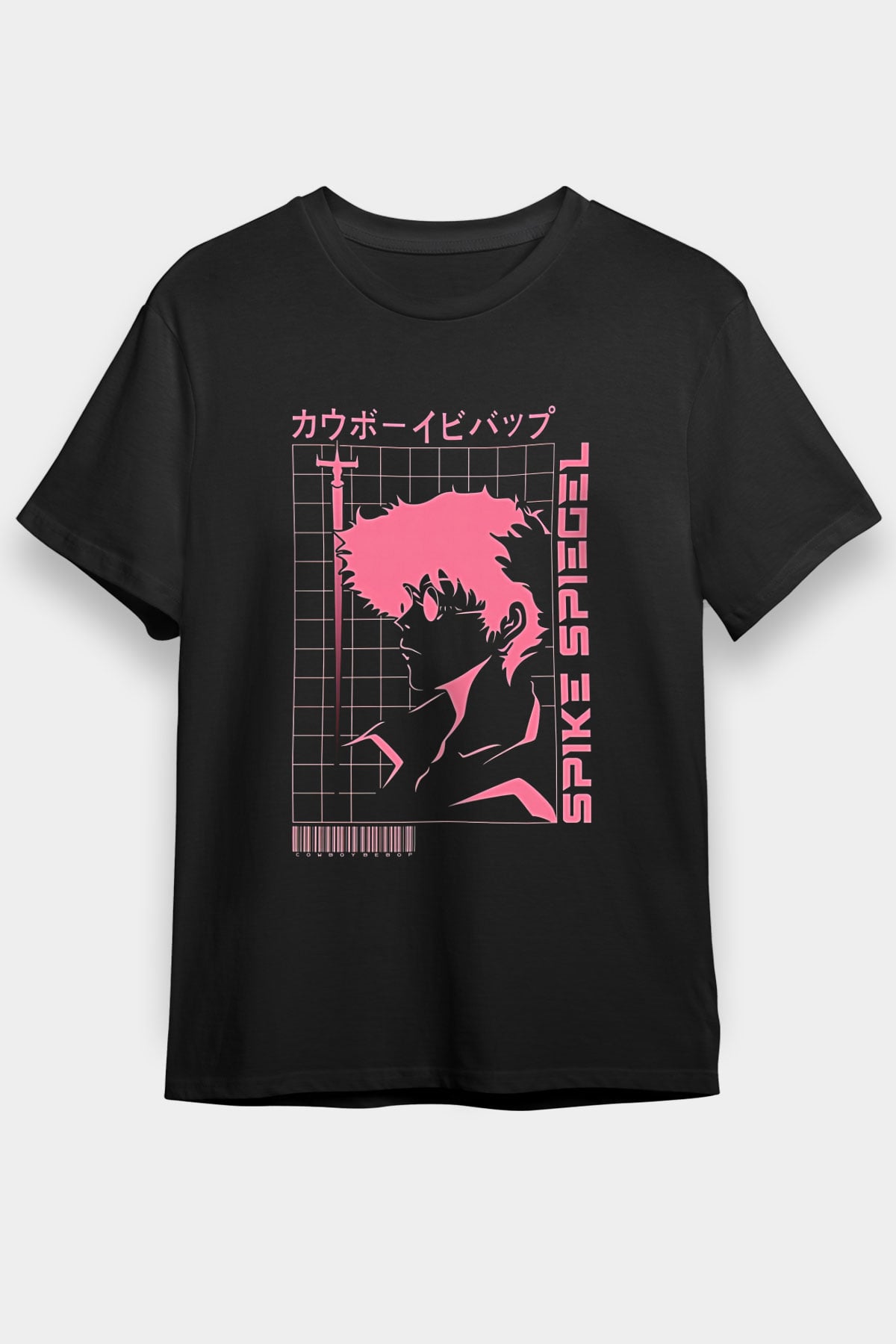 Cowboy Bebop Baskılı Unisex Siyah Tişört - Tshirt